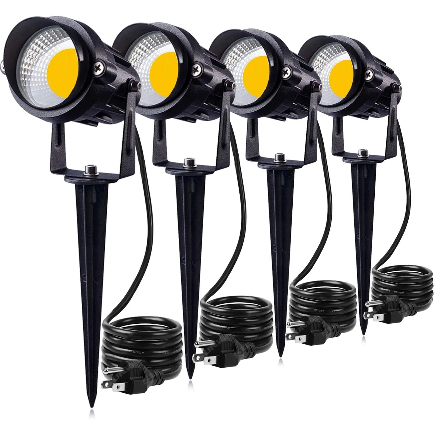 Outdoor Landscape Spotlights, 5W LED Landscape Lights for Yard, IP65 Waterproof Garden Lights, 3000K Warm White, Landscape Lighting for House, Garden, Lawn Decorative (2 Pack) Bn-link
