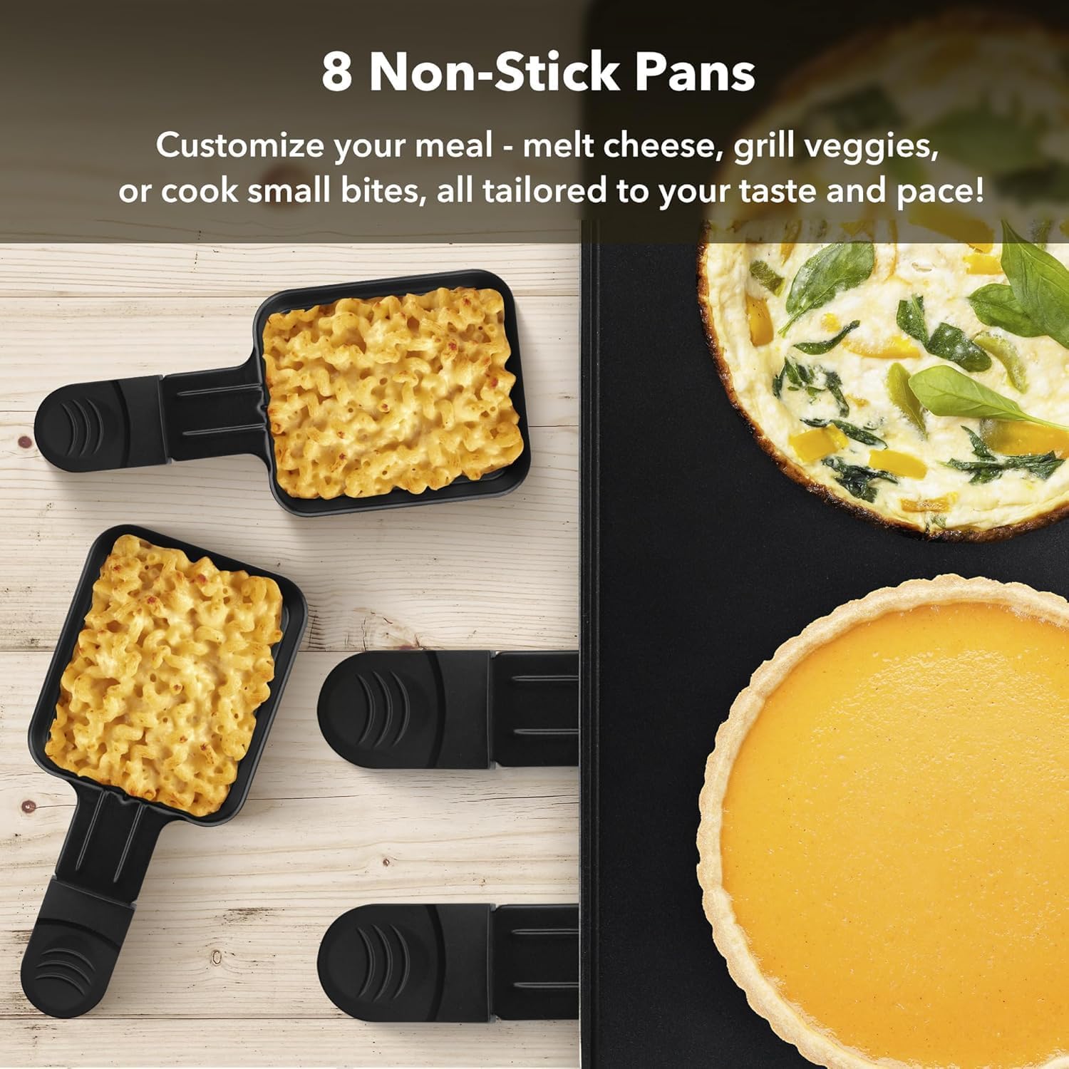 1300W Electric Raclette Table Grill with 8 Warming Trays, 2-in-1 Korean BBQ Grill & Electric Griddle Nonstick HBN