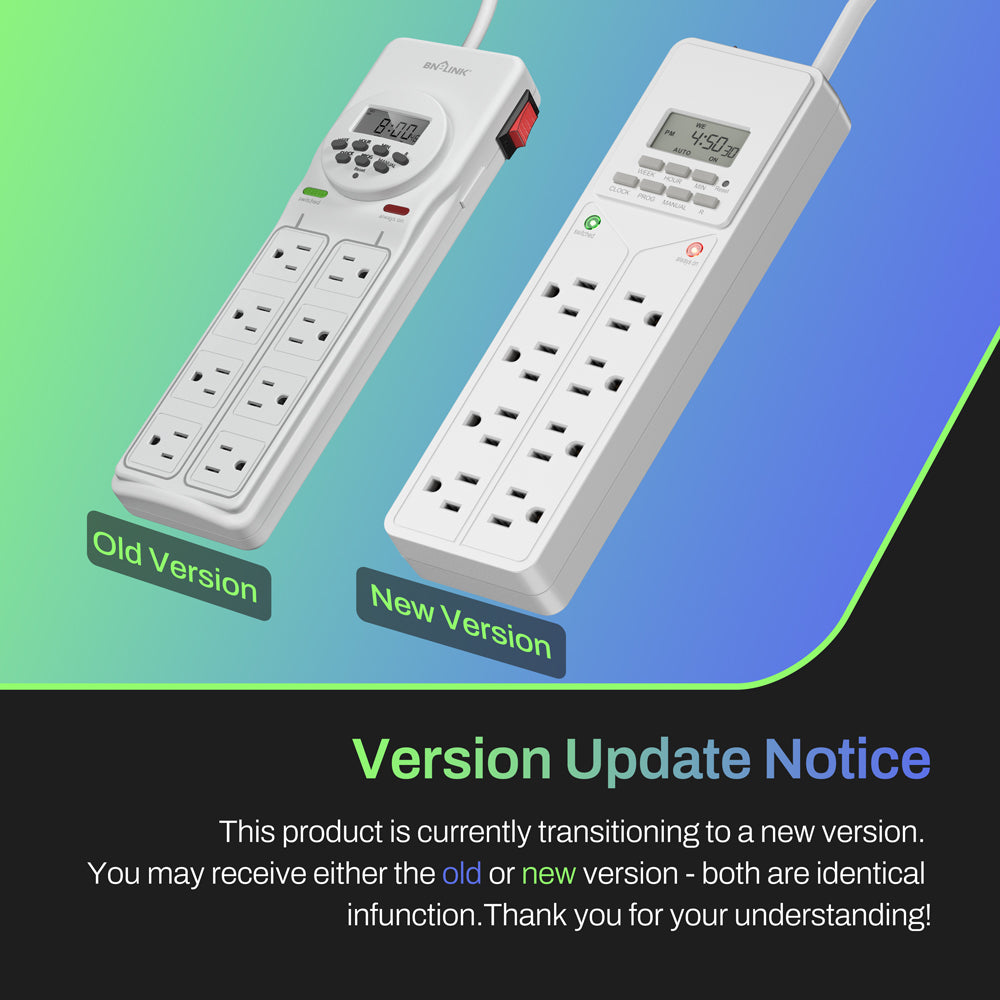 8 Outlet Strip Surge Protector with 7-Day Digital Timer BN-LINK
