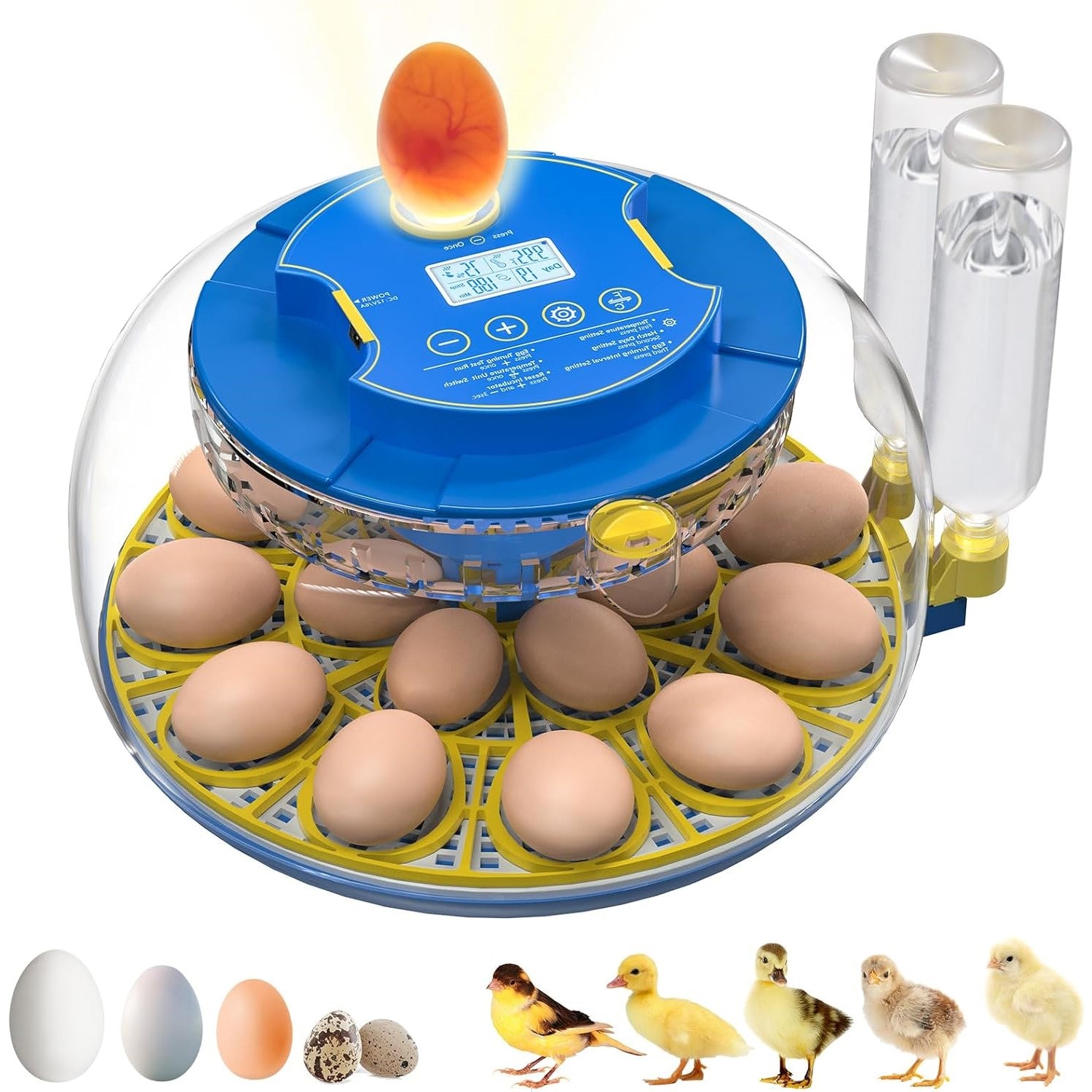 BN-LINK 9/18/52 Egg Incubator With Temperature Control, Touch Operation& Temperature Display, Mini Egg Incubator With LED Candler, Sink & Plastic Uptake Tray, Low Noise