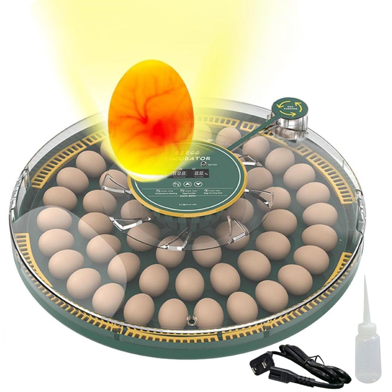 BN-LINK 9/18/52 Egg Incubator With Temperature Control, Touch Operation& Temperature Display, Mini Egg Incubator With LED Candler, Sink & Plastic Uptake Tray, Low Noise