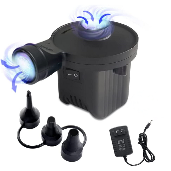 Electric Quick-Fill Air Pump with 3 Nozzles 110V Inflator/Deflator Pumps Bn-link - BN-LINK