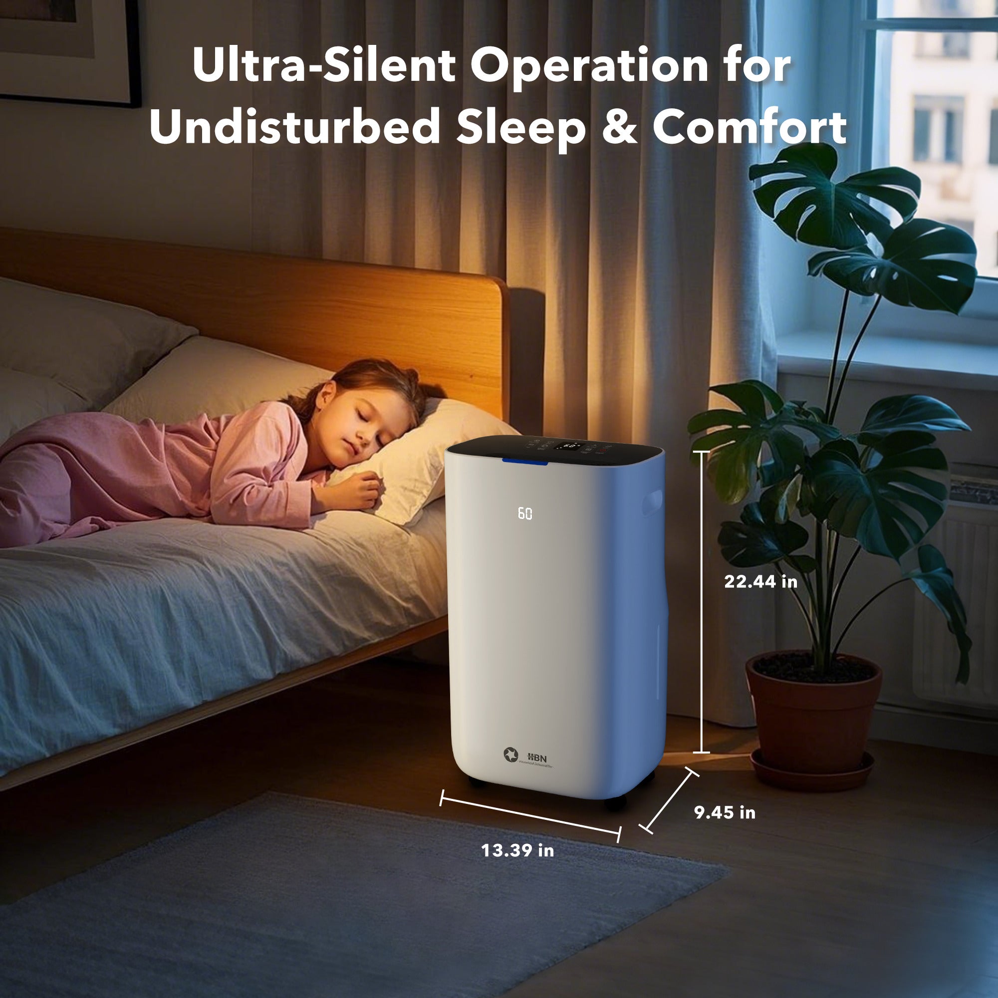 4500 Sq.Ft Smart Dehumidifier for Home, Max 80 Pint/D(Standard 53 Pint/D) Efficient Dehumidifier with Drain Hose, Intelligent Humidity, Timer, 1.72-Gallon Water Tank, for Basement, Bedroom, Bathroom Bn-link