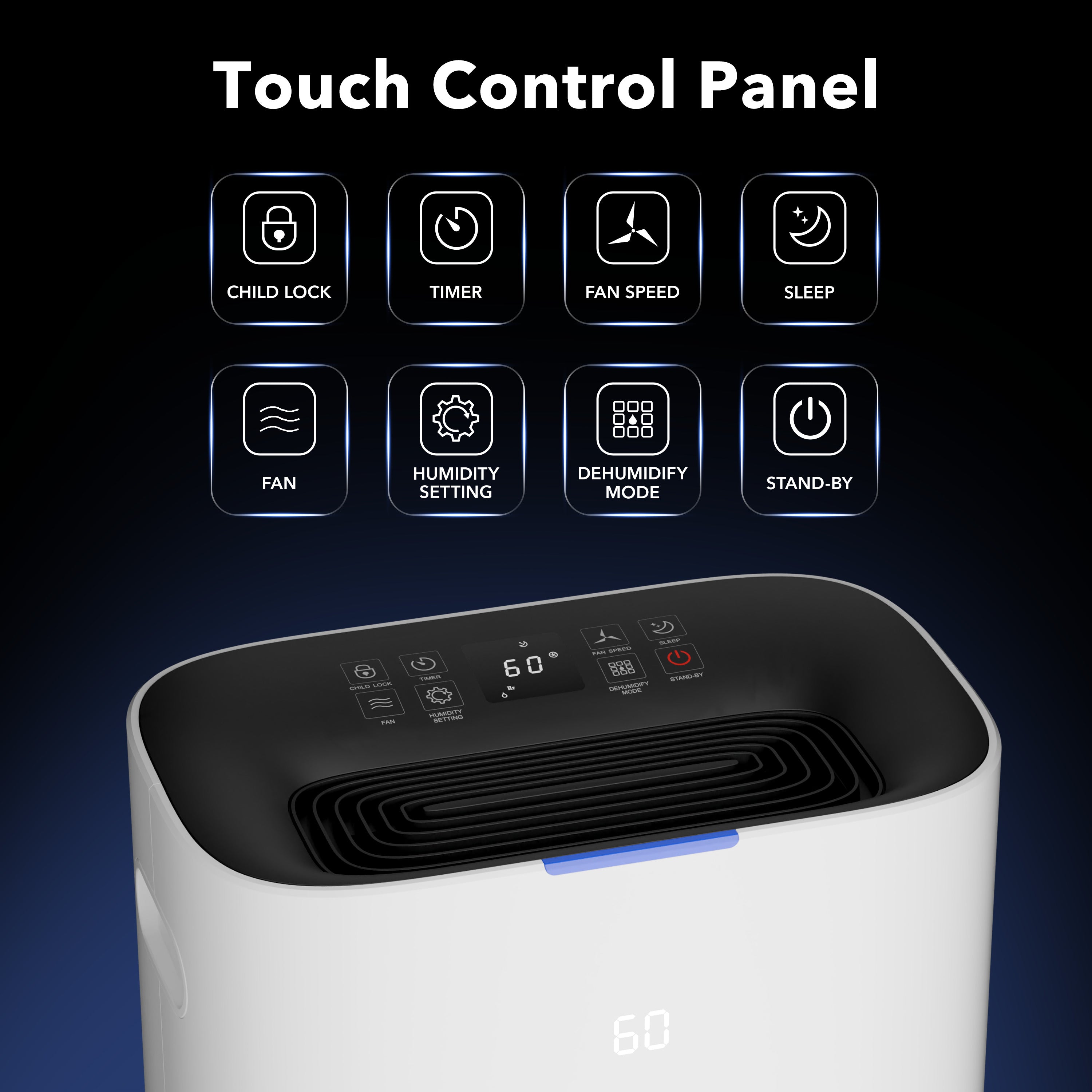 4500 Sq.Ft Smart Dehumidifier for Home, Max 80 Pint/D(Standard 53 Pint/D) Efficient Dehumidifier with Drain Hose, Intelligent Humidity, Timer, 1.72-Gallon Water Tank, for Basement, Bedroom, Bathroom Bn-link