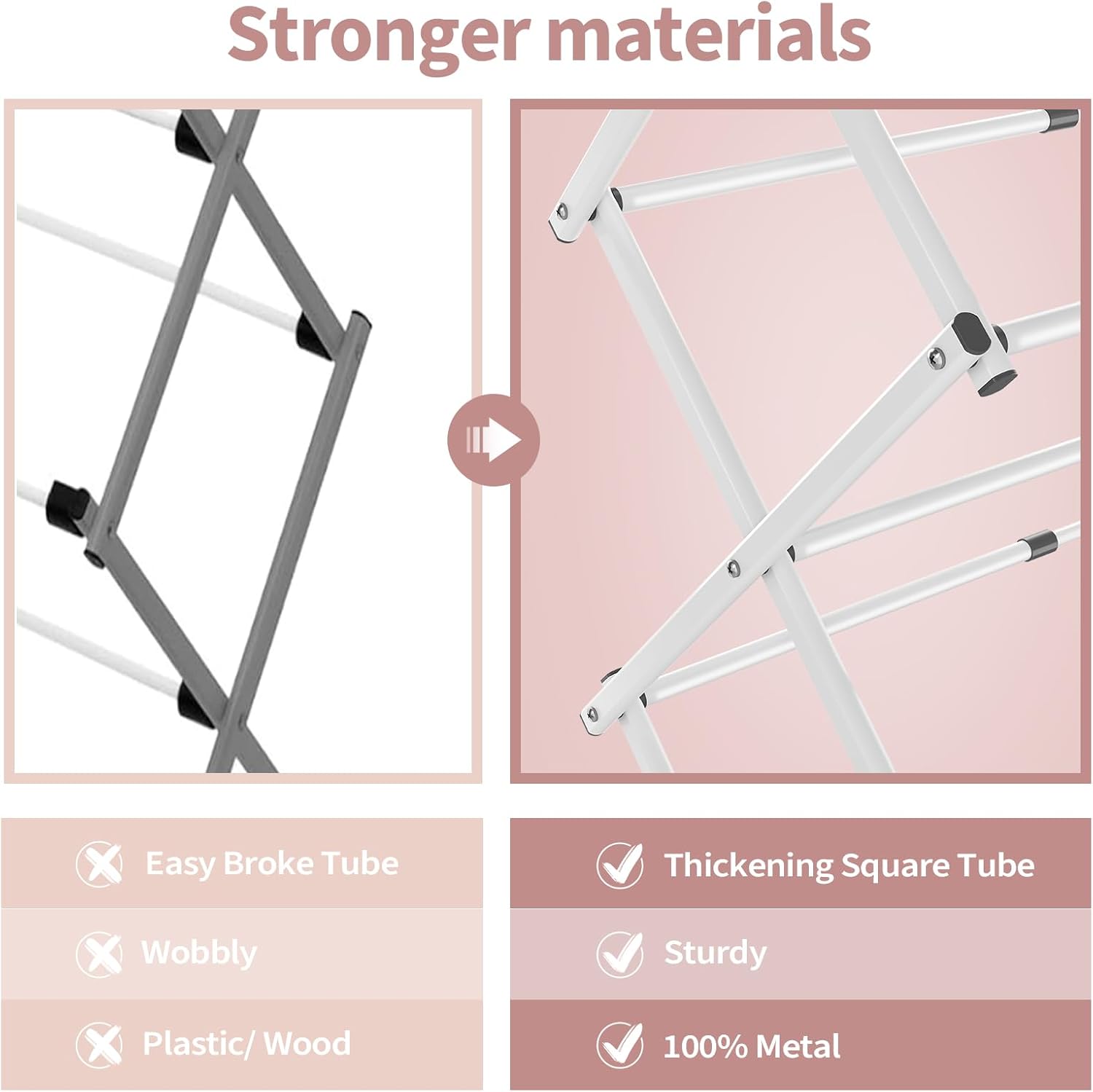 Drying Rack for Clothes, Foldable Laundry Rack for Sweaters, Blouses & More, Pre-Assembled & Extreme Stability , Indoor Outdoor Use