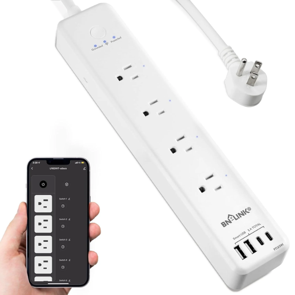 Smart Wifi Power Strip Compatible with Alexa Google Home Surge Protector BN-LINK - BN-LINK