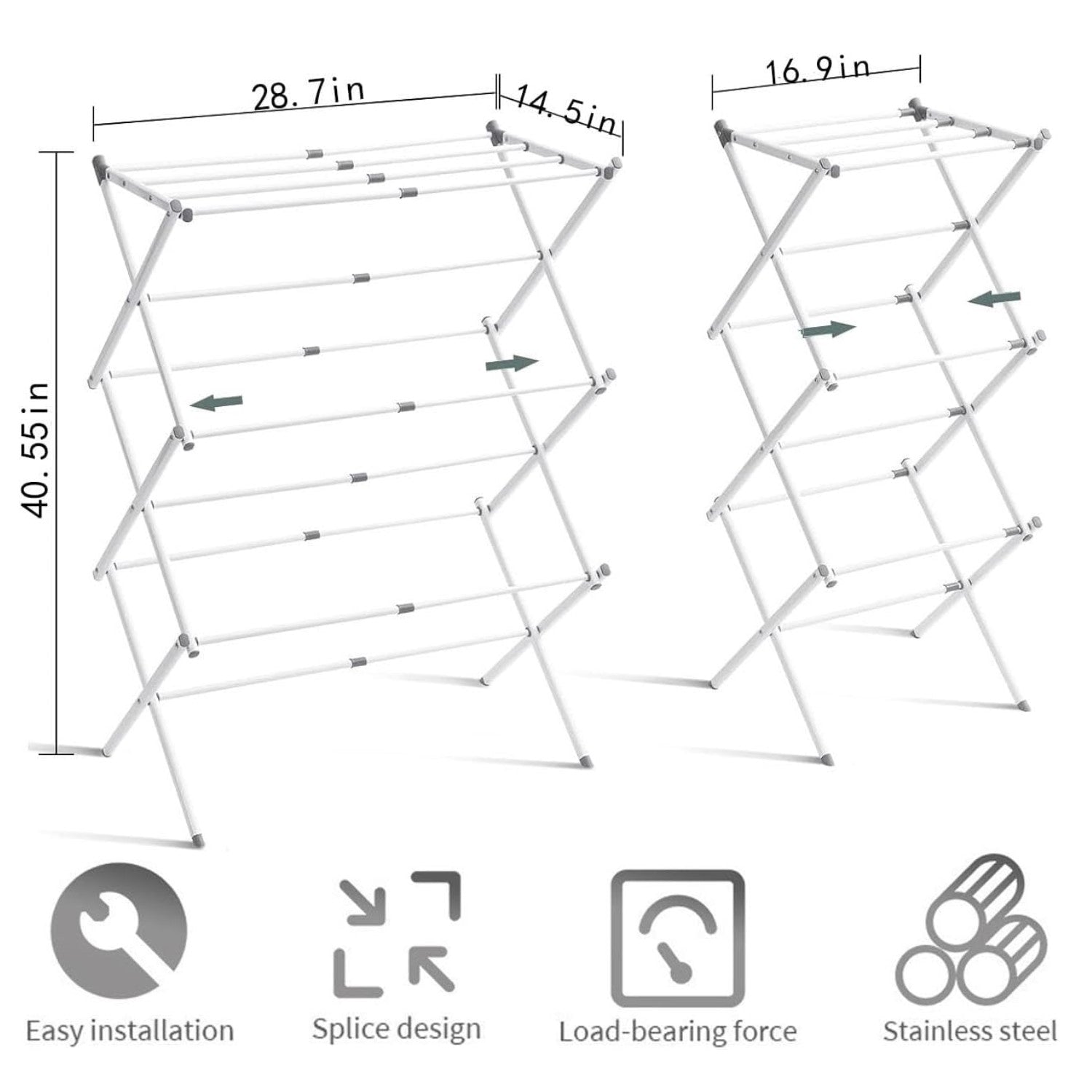 Drying Rack for Clothes, Foldable Laundry Rack for Sweaters, Blouses & More, Pre-Assembled & Extreme Stability , Indoor Outdoor Use