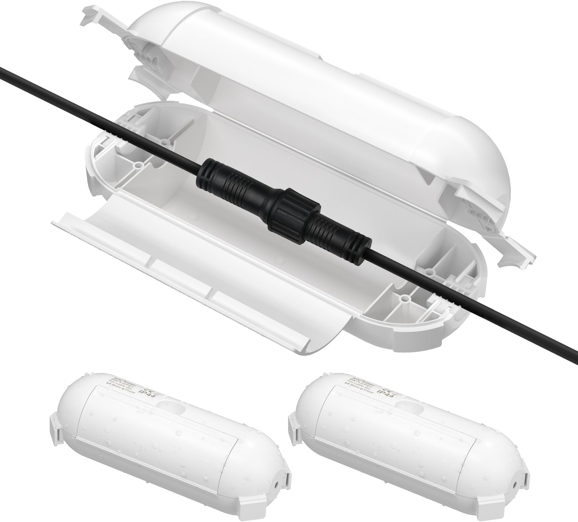 2 Pack Outdoor Extension Cord Safety Cover Waterproof, Weather Resistant Seal Housing with 4 Latches, Fits 12/14/16 AWG Extension Cord Protector Bn-link - BN-LINK