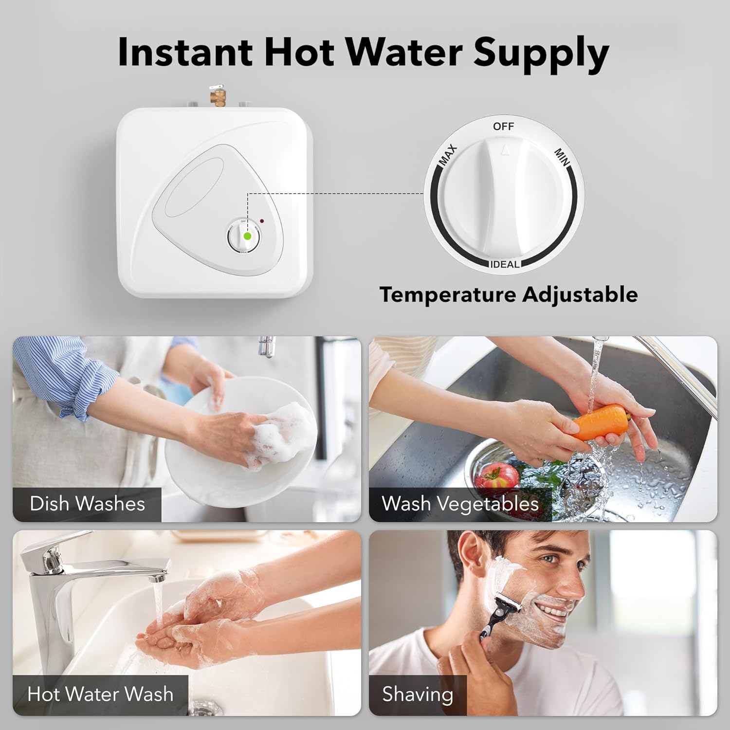 2.7 Gallon Electric Mini-Tank Water Heater Instant Hot Water Small Under Sink HBN - BN-LINK