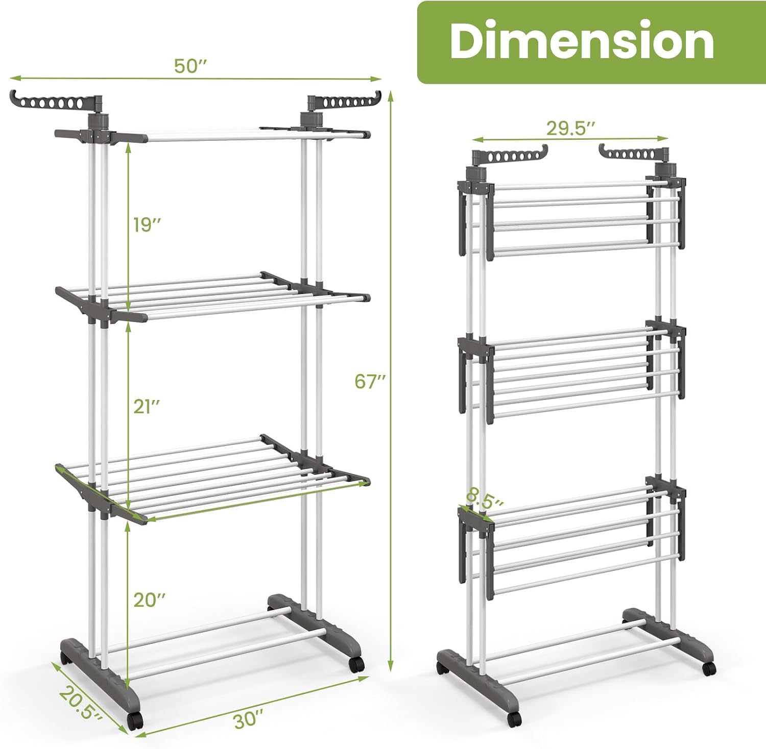 Drying Rack for Clothes, Foldable Laundry Rack for Sweaters, Blouses & More, Pre-Assembled & Extreme Stability , Indoor Outdoor Use