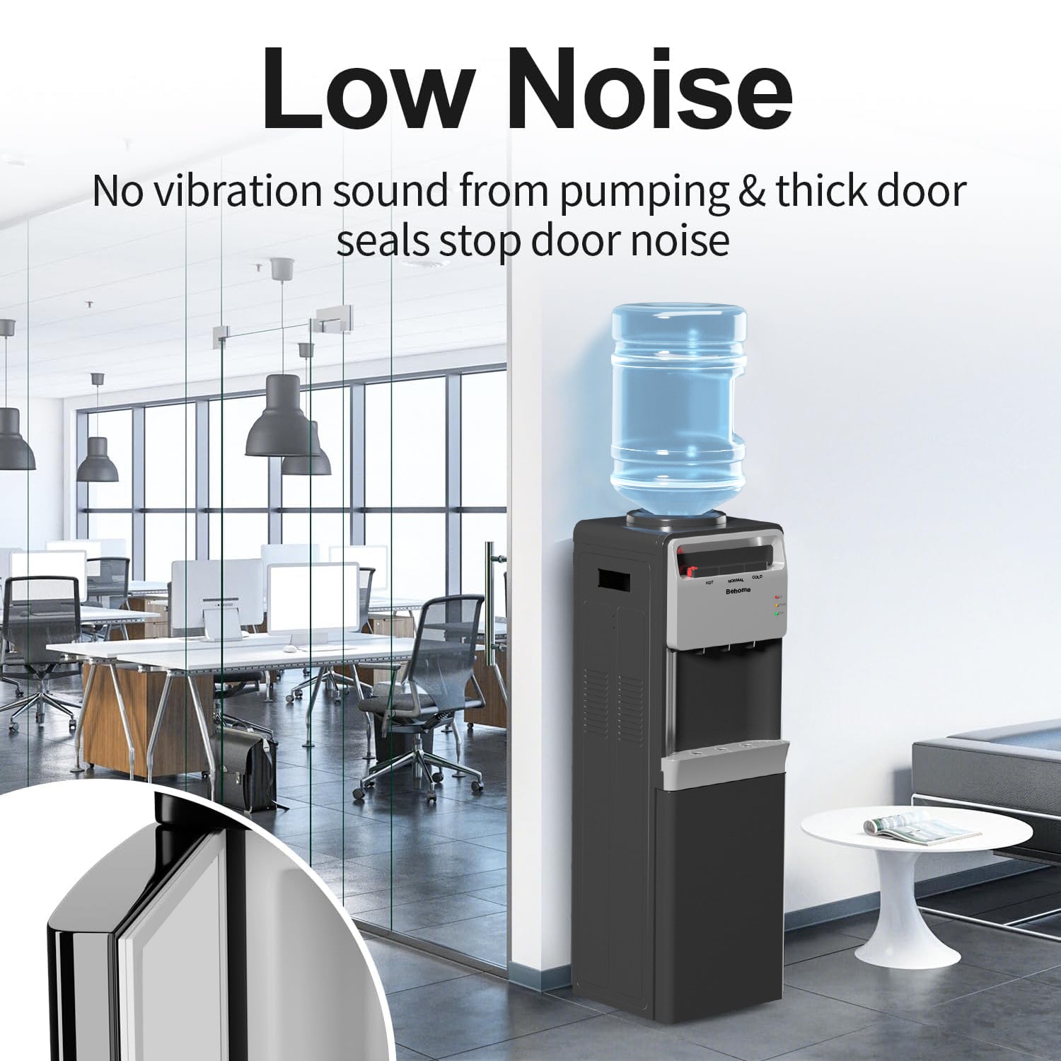 Top Loading Water Cooler Dispenser, 3 Temperature Settings-Hot, Cold & Normal Water, Child Safety Lock, Holds 3 or 5 Gallon Bottles Bn-link