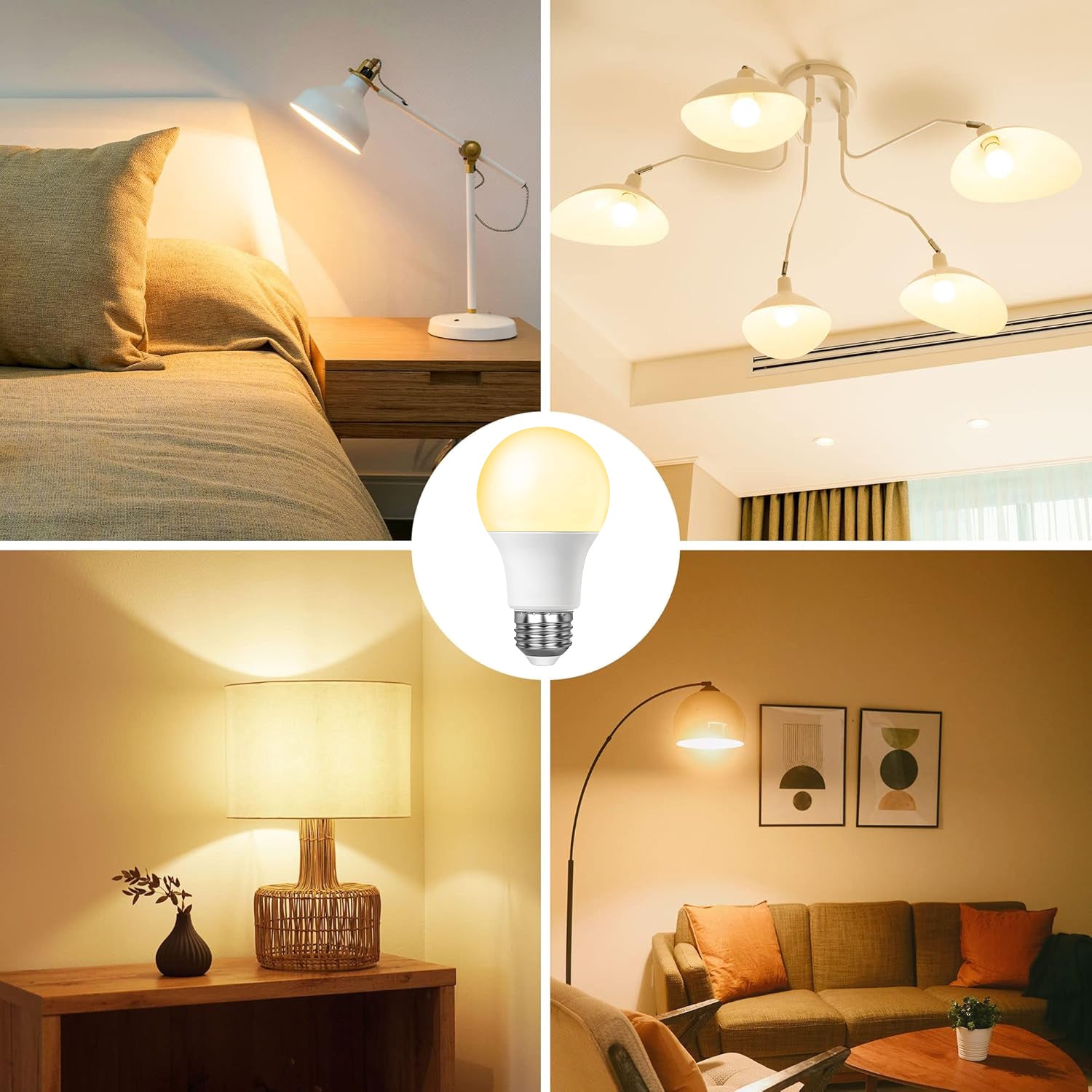 E26 Base 8 Pack A19 LED Light Bulbs, Energy Efficient 12W(100 Watt Equivalent) Bn-link