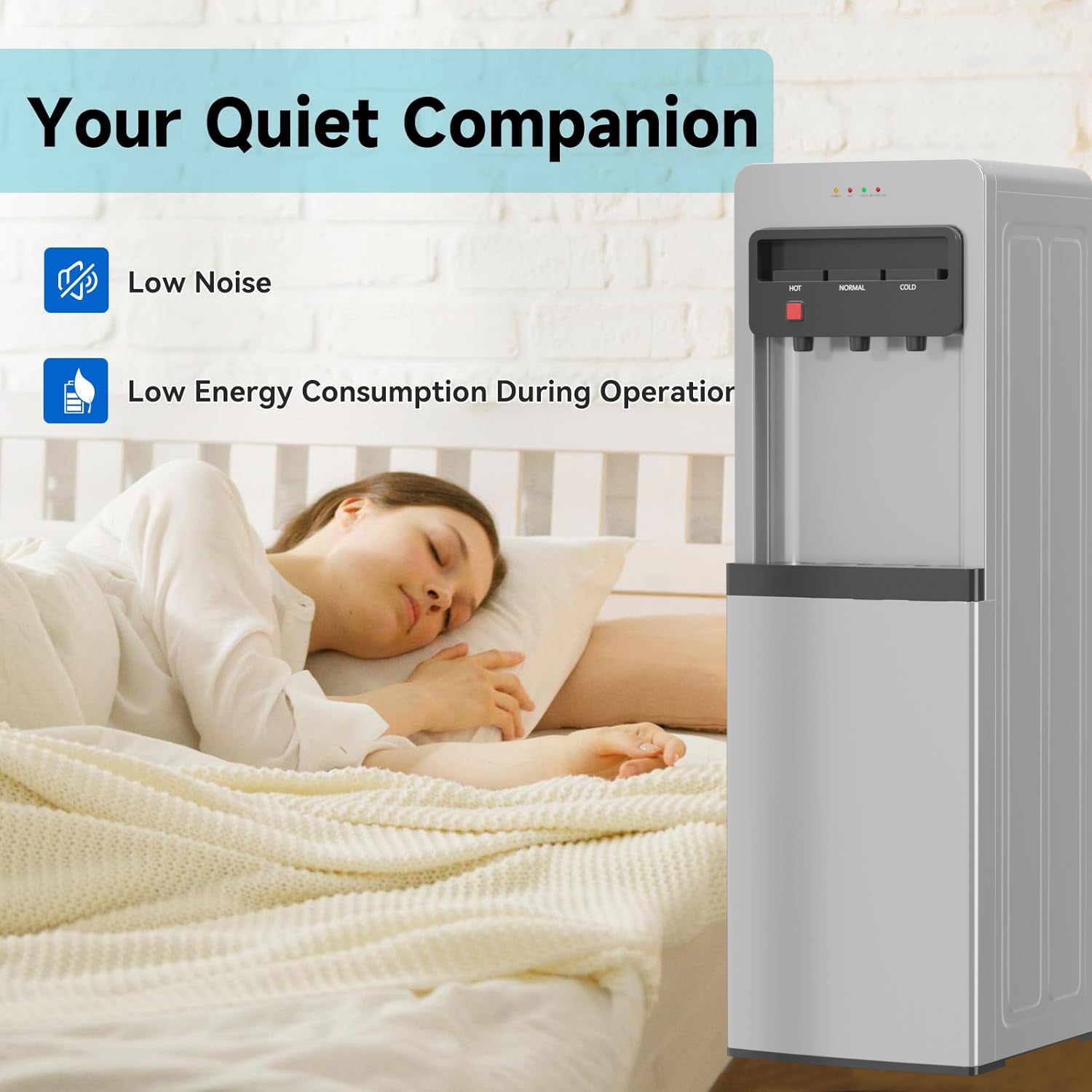 Bottom Load Water Cooler Dispenser with Lack Water Alert, 3 Temperature Settings-Hot, Cold & Room-Temperature Water, Holds Up to 5 Gallon Bottles Bn-link - BN-LINK