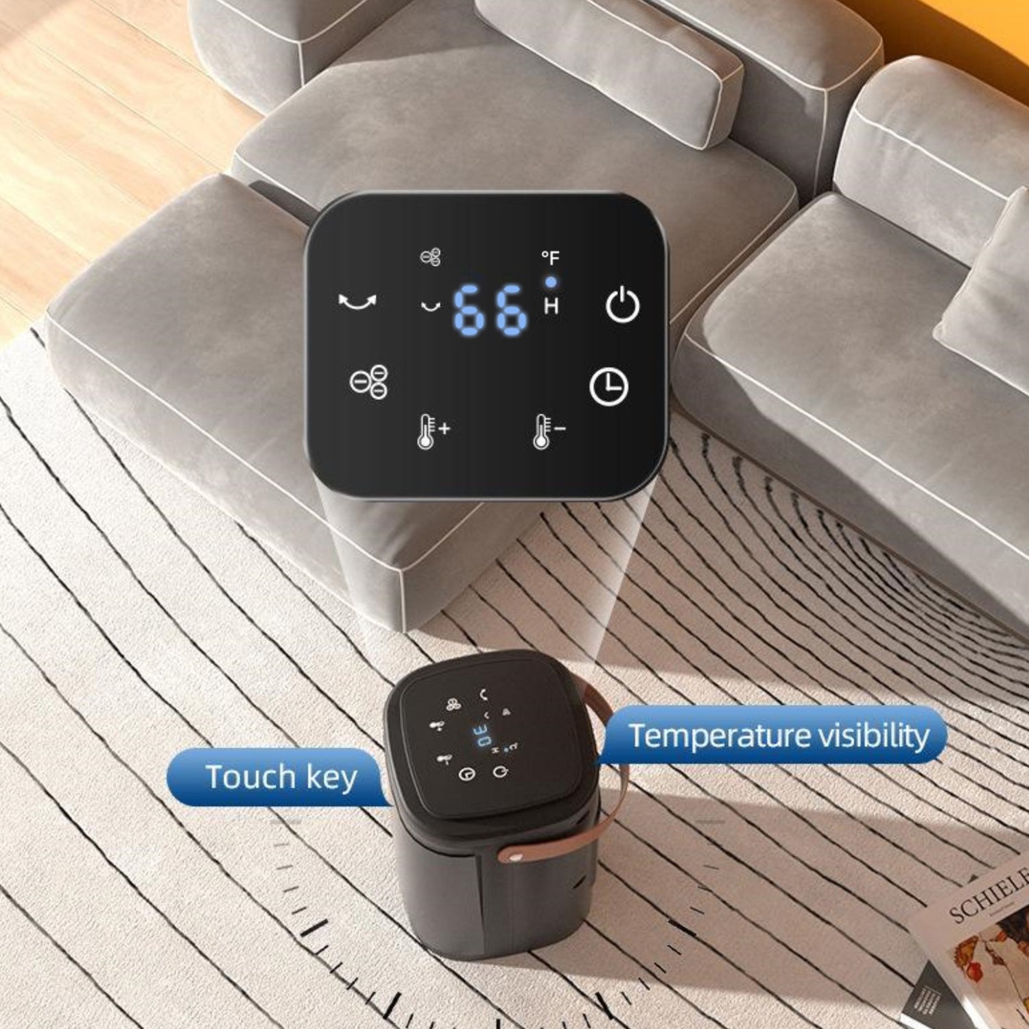 Space Heater with Remote, 1500W Portable Electric Space Heater with Thermostat & Timer Bn-link