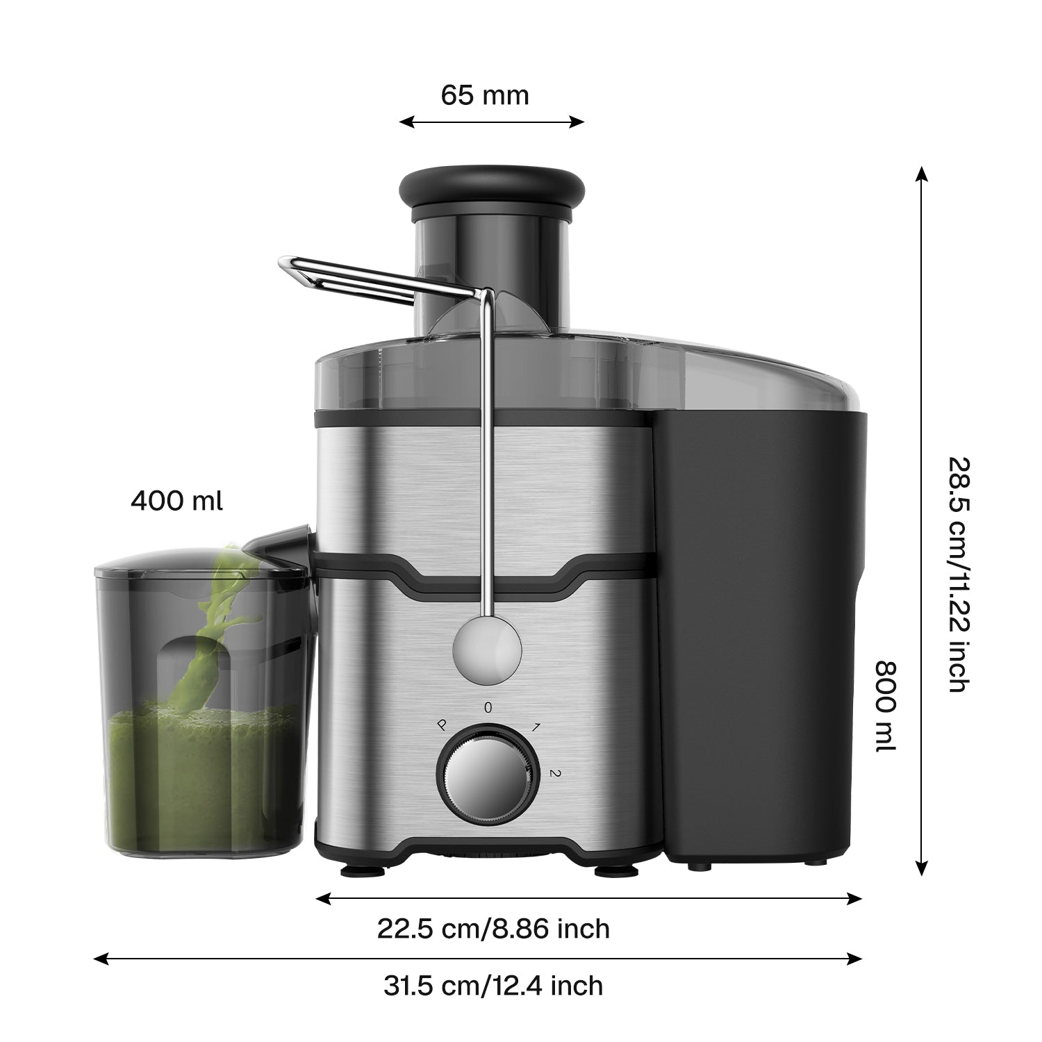 Juicer Machines, 400W Juice Extractor with 2 Speeds,Centrifugal Juicer with 2.6" Wide Feed Chute for Vegetable&Fruit HBN - BN-LINK
