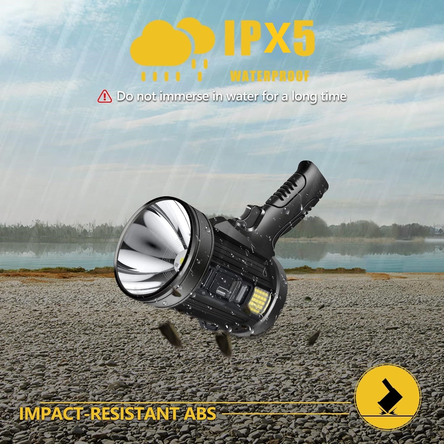 Super Bright Led Outdoor Rechargeable Handheld Spotlight Hunting Flashlight Bn-link - BN-LINK