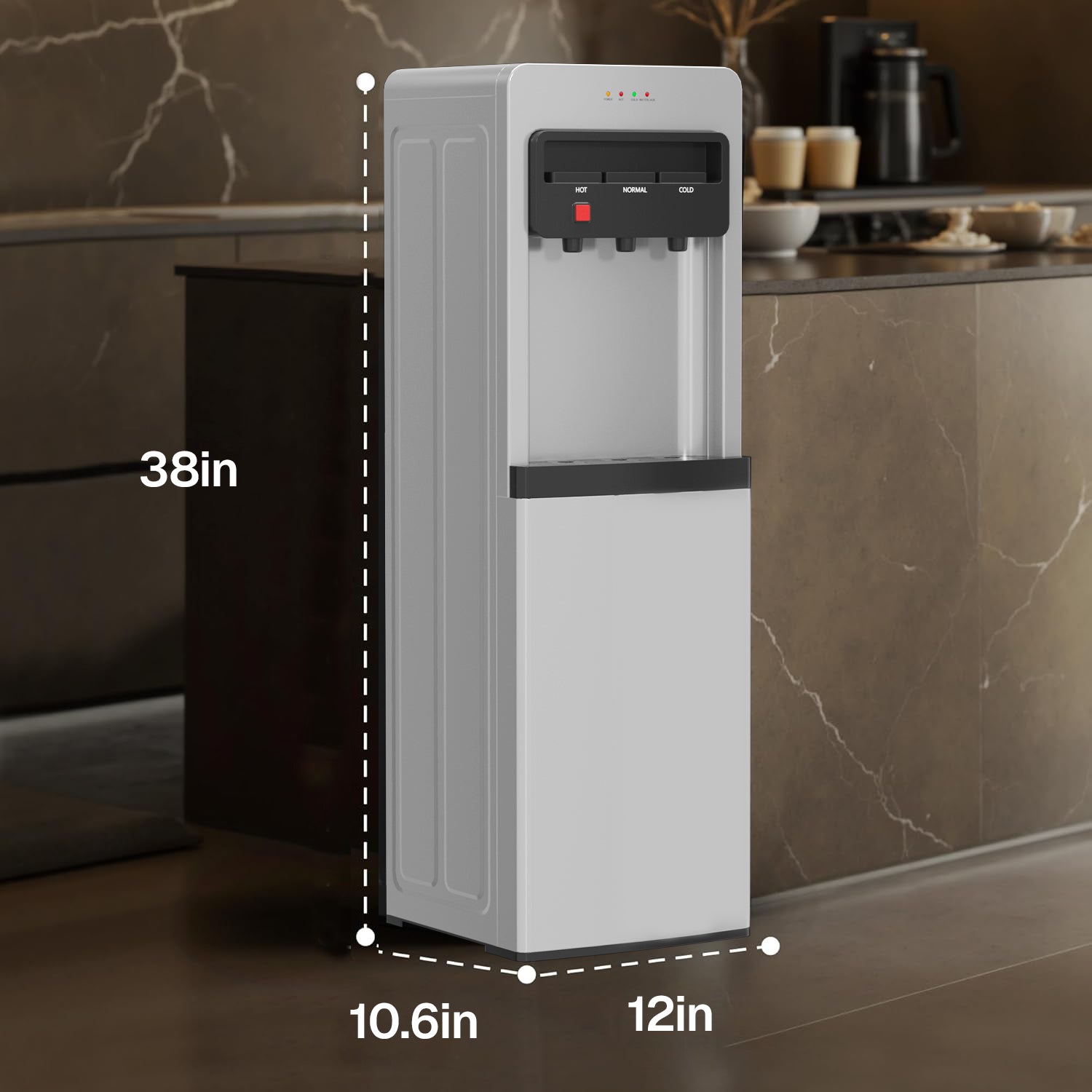 Bottom Load Water Cooler Dispenser with Lack Water Alert, 3 Temperature Settings-Hot, Cold & Room-Temperature Water, Holds Up to 5 Gallon Bottles Bn-link - BN-LINK