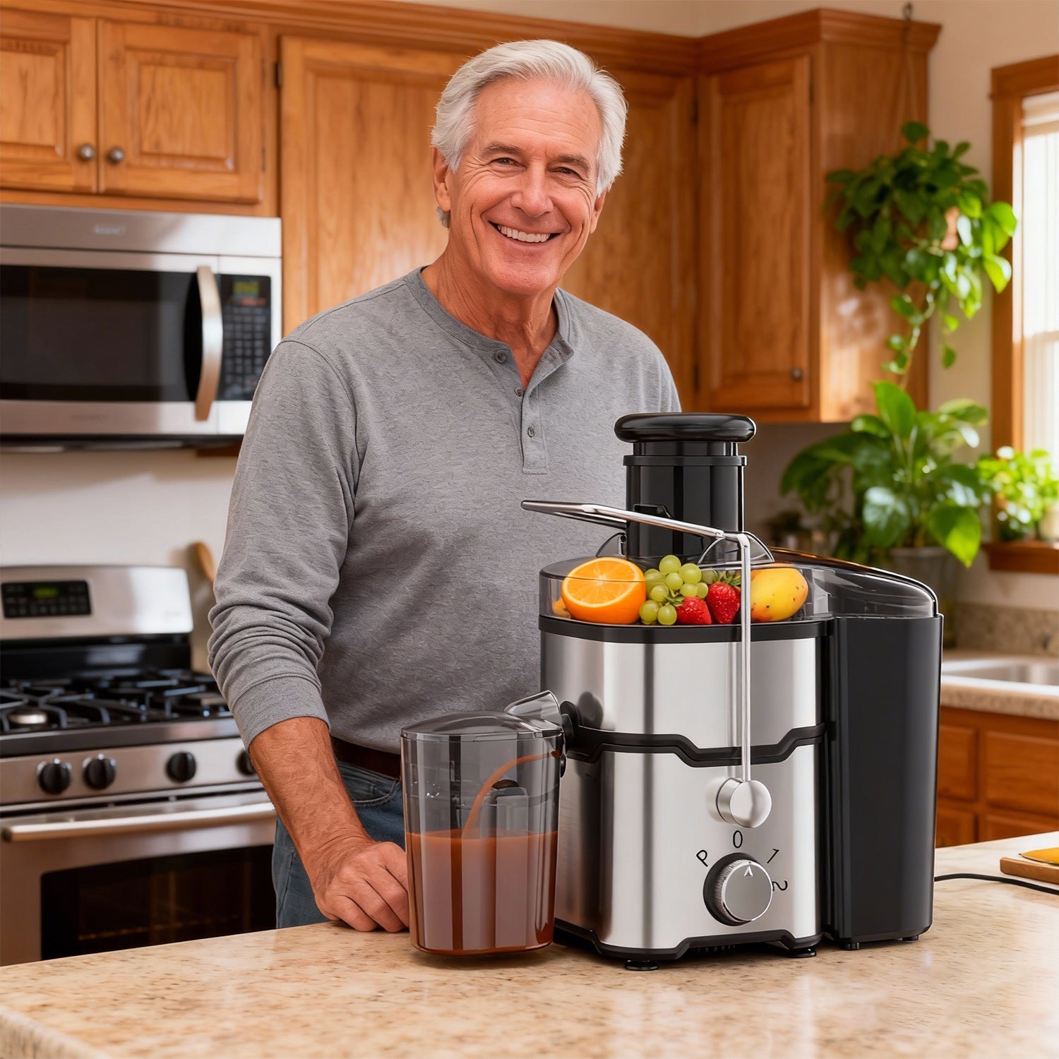 Juicer Machines, 400W Juice Extractor with 2 Speeds,Centrifugal Juicer with 2.6" Wide Feed Chute for Vegetable&Fruit HBN - BN-LINK