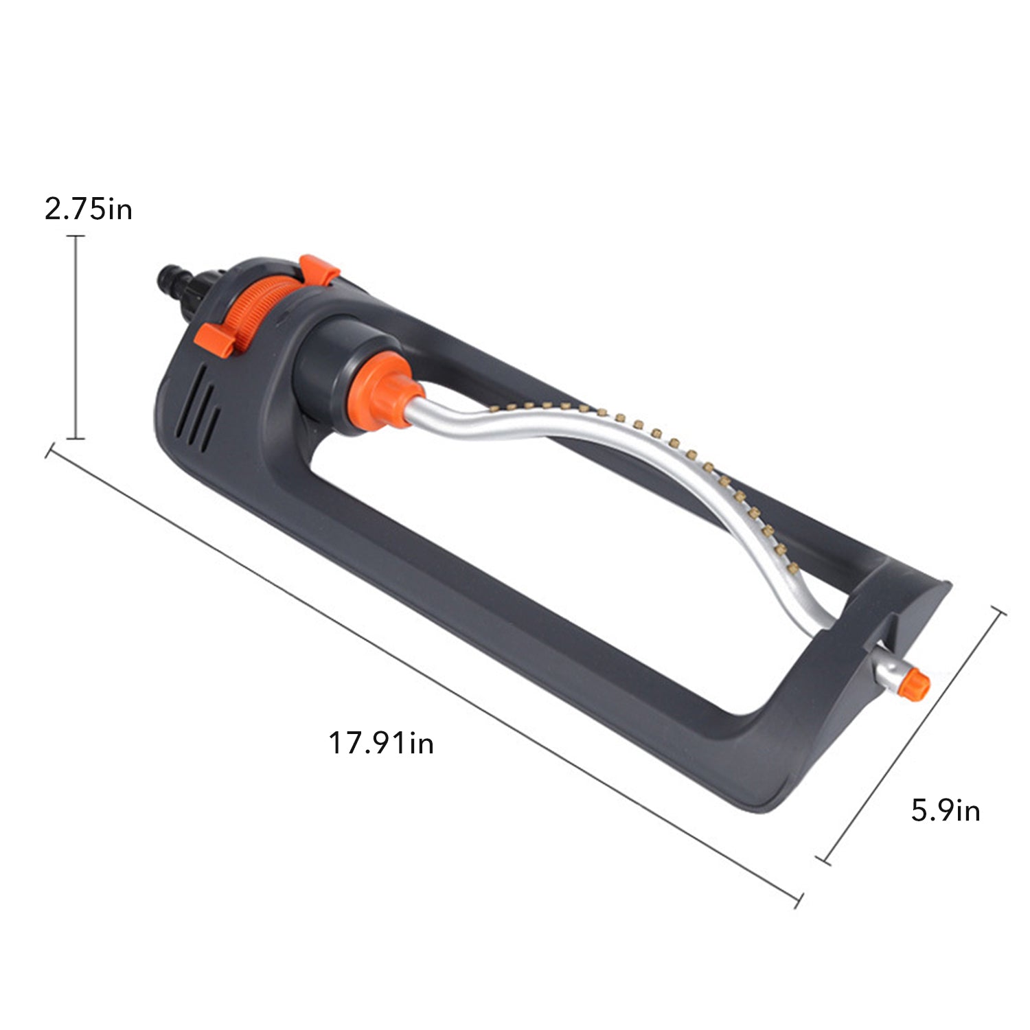 Oscillating Sprinkler with 4-Way Adjustable Spray, 19 Hole Nozzles, Water Sprinkler for Yard Lawn Covers up to 4,000 sq.ft, Includes Spray Jet Cleaning Needle, Gray Bn-link