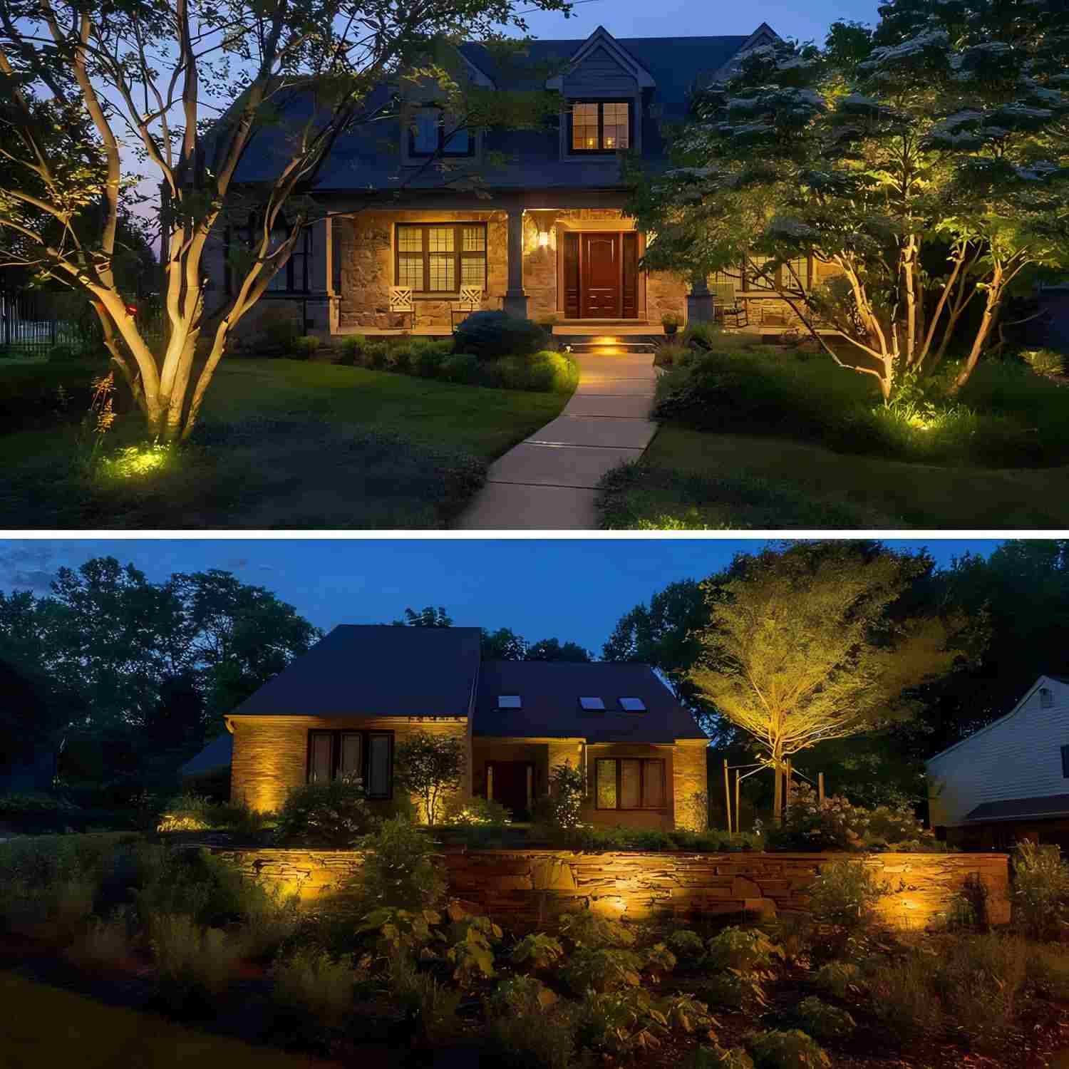 Outdoor Landscape Spotlights, 5W LED Landscape Lights for Yard, IP65 Waterproof Garden Lights, 3000K Warm White, Landscape Lighting for House, Garden, Lawn Decorative (2 Pack) Bn-link