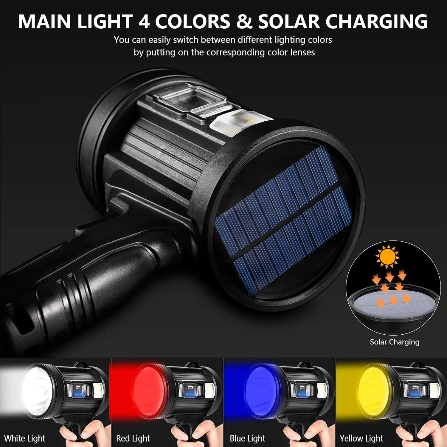 Super Bright Led Outdoor Rechargeable Handheld Spotlight Hunting Flashlight Bn-link - BN-LINK