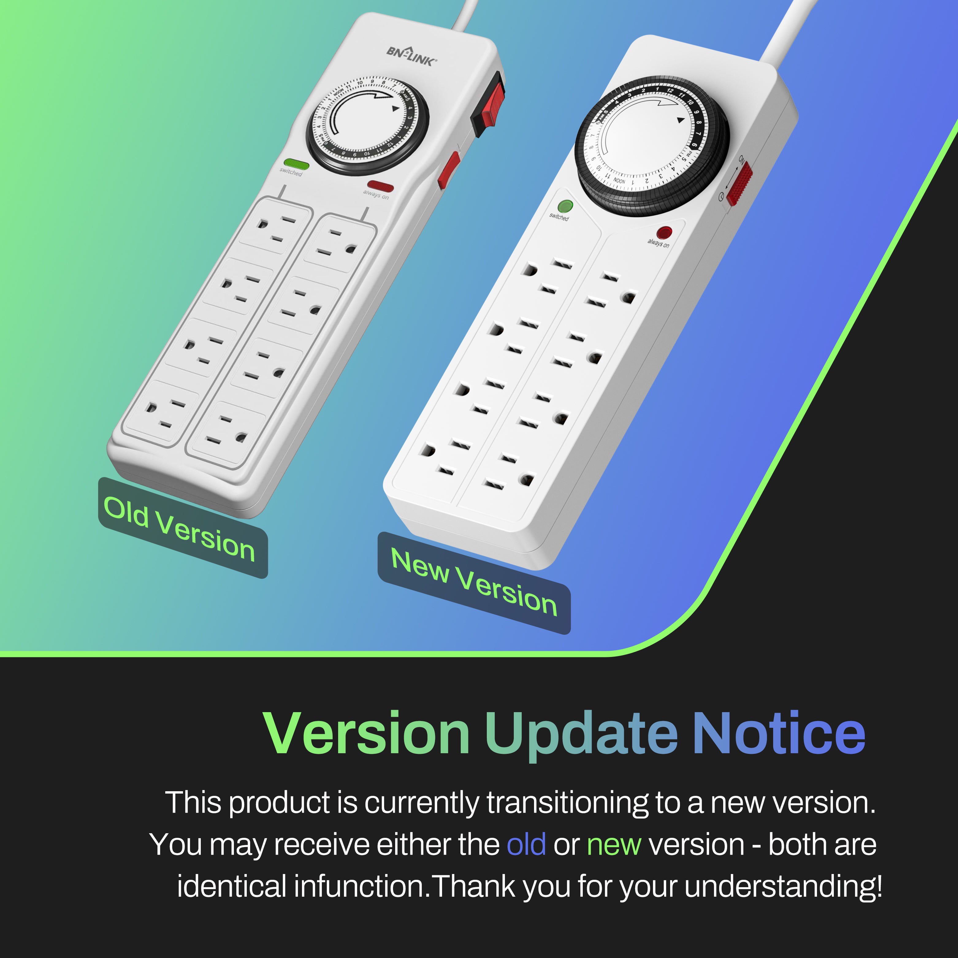 Surge Protector with 8 Strip Outlets & Timer BN-LINK