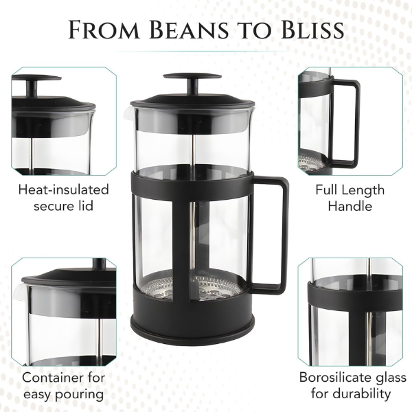 French Cold Brew Press Coffee Maker 34 Oz / 1000 ML Heat Resistant Tea Maker Bn-link - BN-LINK