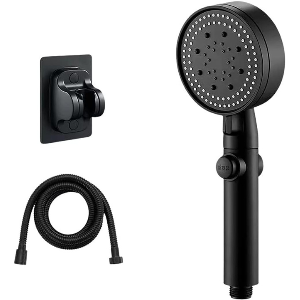 High Pressure Handheld Shower Head 5 Spray Modes with Hose and Adjustable Angle Bracket Bn-link - BN-LINK