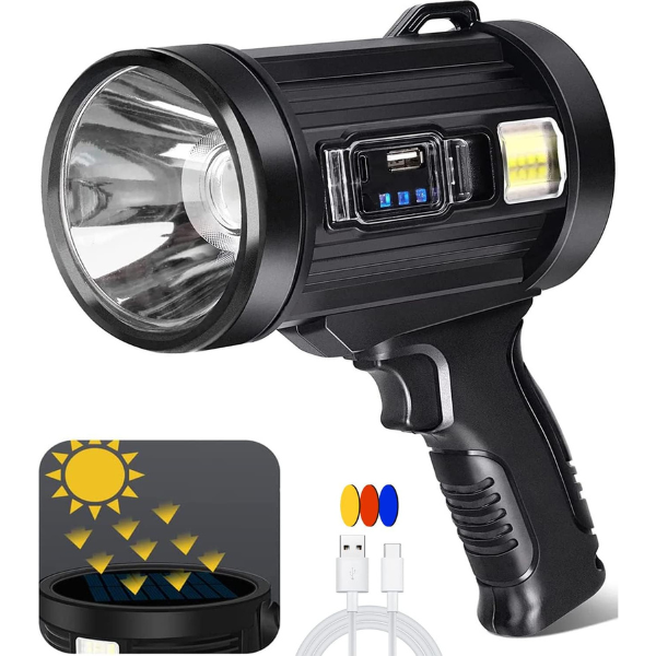 Super Bright Led Outdoor Rechargeable Handheld Spotlight Hunting Flashlight Bn-link - BN-LINK