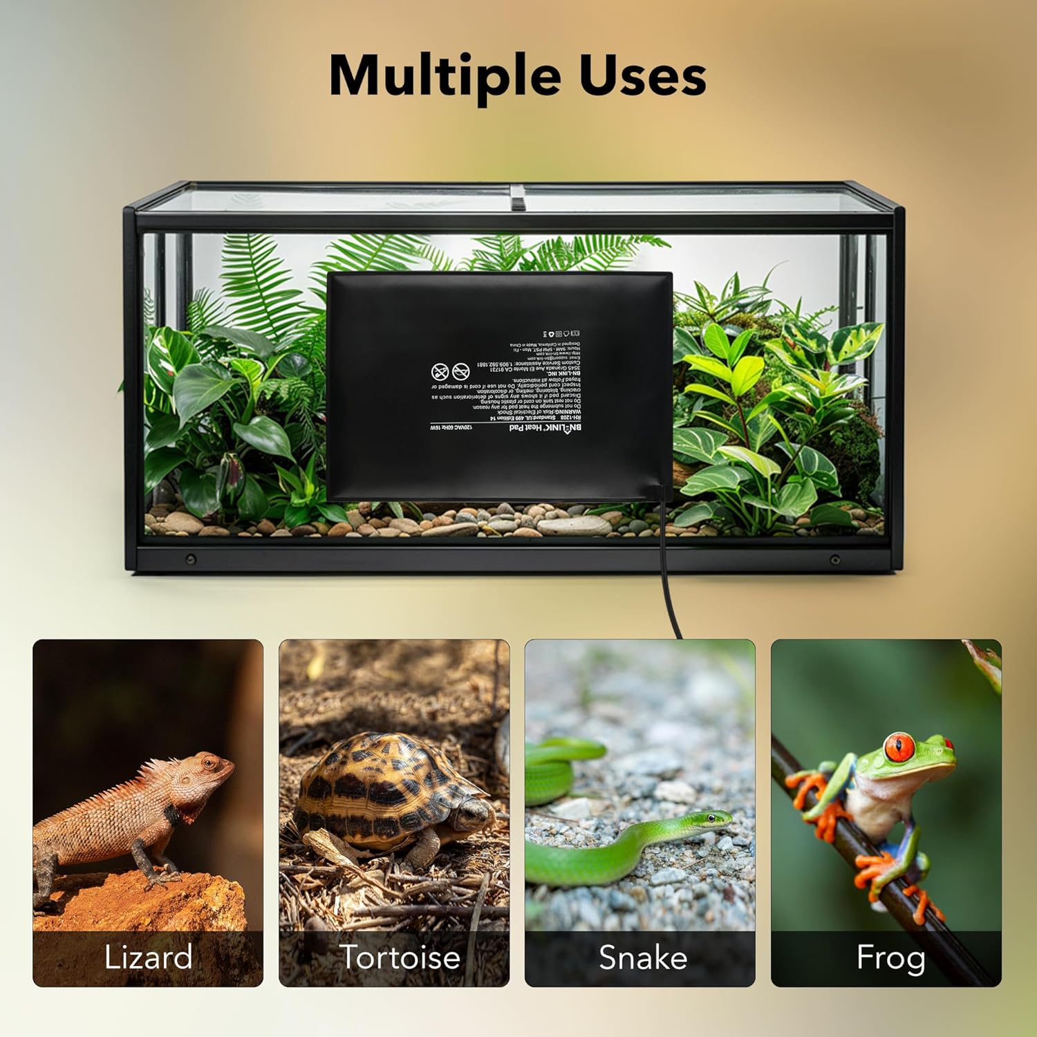 Durable Reptile Heating Pad with Digital Thermostat 8*12 Combo Set BN-LINK - BN-LINK