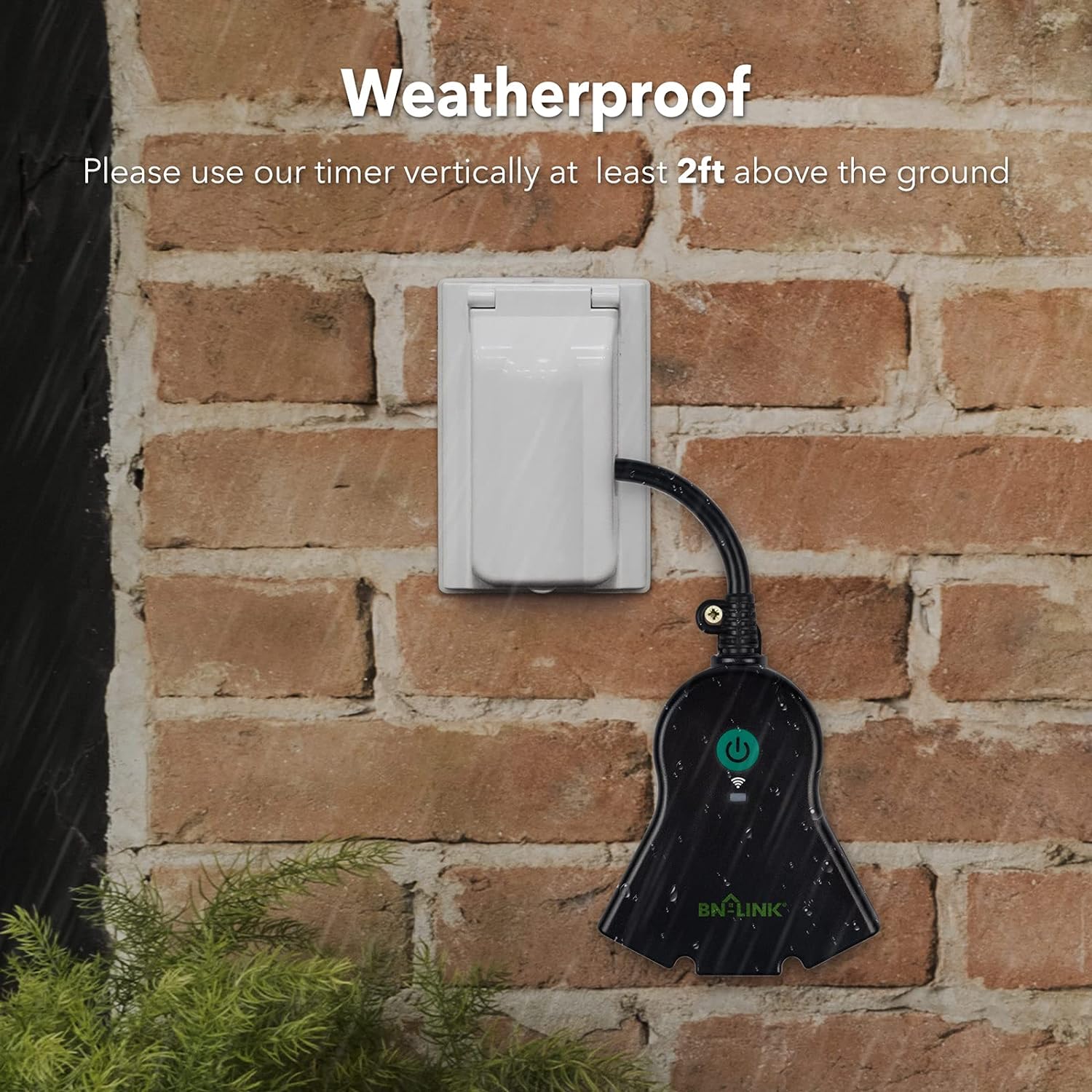 Outdoor Smart Wi-Fi Plug Outlet with 3 Sockets Compatible Function BN-LINK
