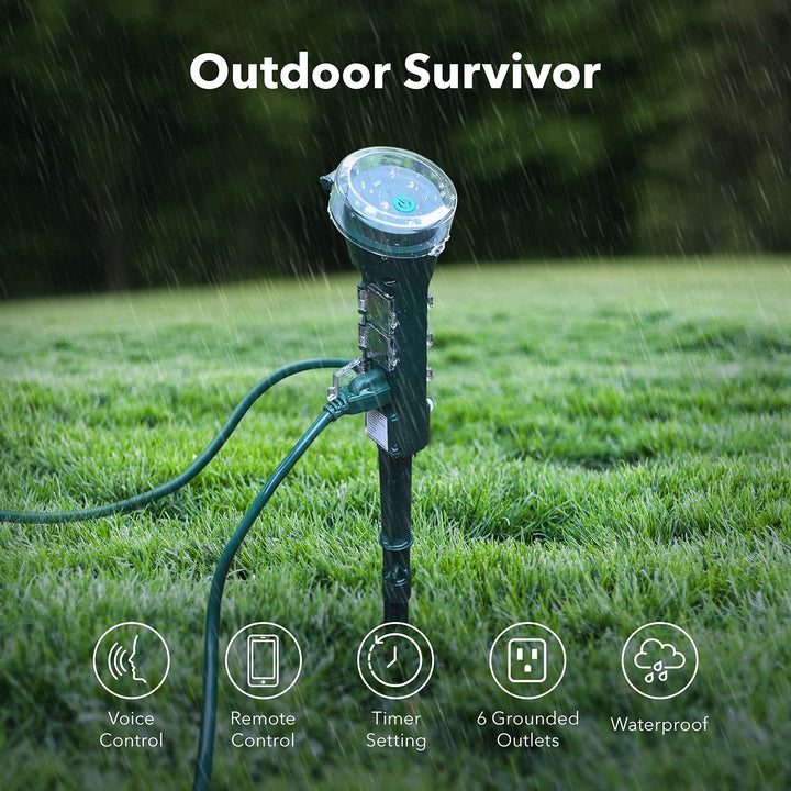 Outdoor Smart WiFi Timer Outlet Heavy Duty Yard Stake Compatible Function BN-LINK - BN-LINK