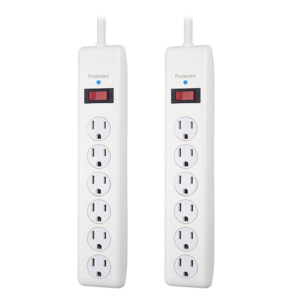 6-Outlet Power Strip Surge Protector 2-Pack with 10-Foot Extension Cord Bn-link - BN-LINK