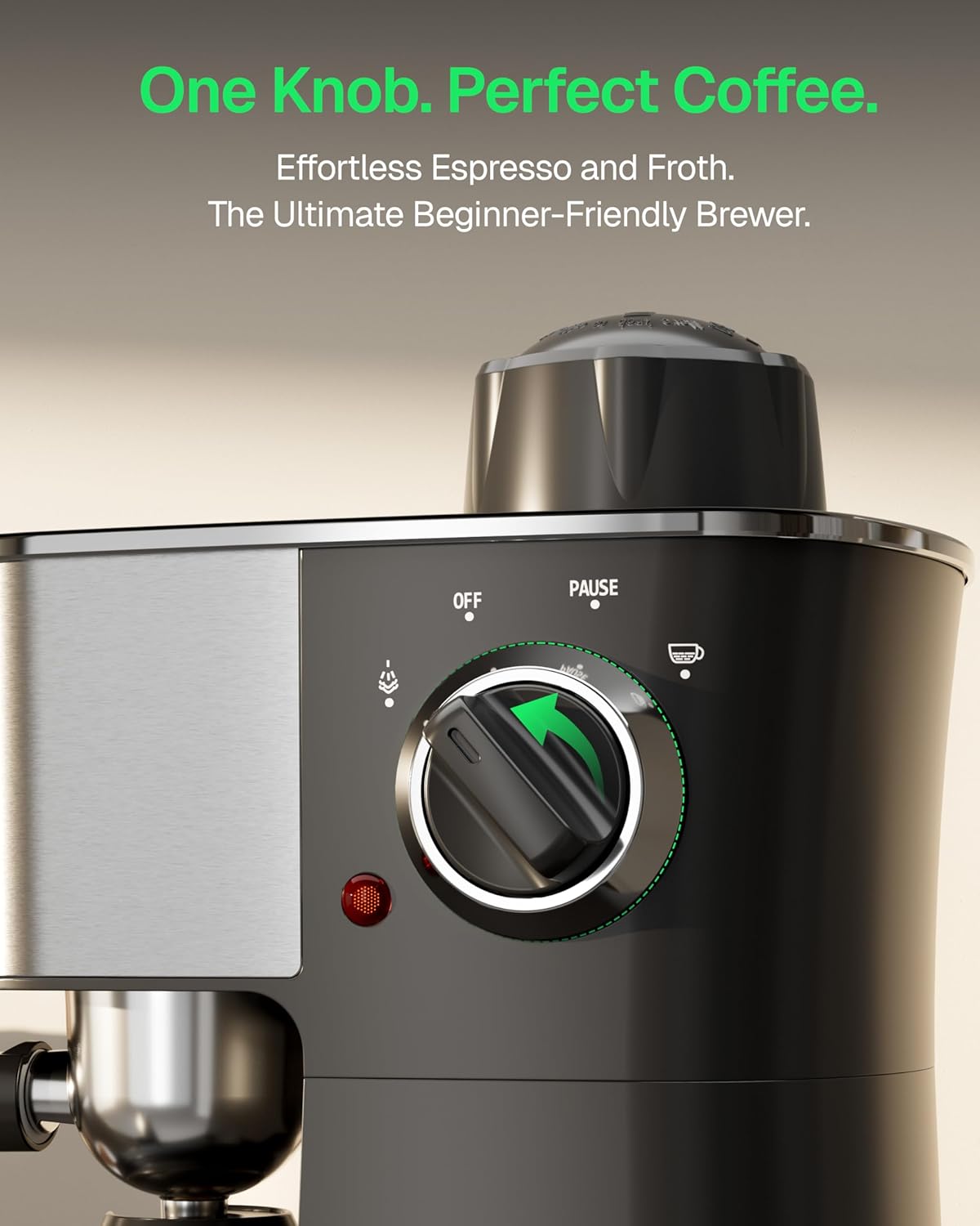 Espresso Machine, 3.5Bar Cappuccino & Latte Maker, 2-4 Cup Stainless Steel Coffee Machine with Milk Frother, 800W Espresso Machine Maker with Steamer, Compact Coffee Maker for Home and Office - BN-LINK