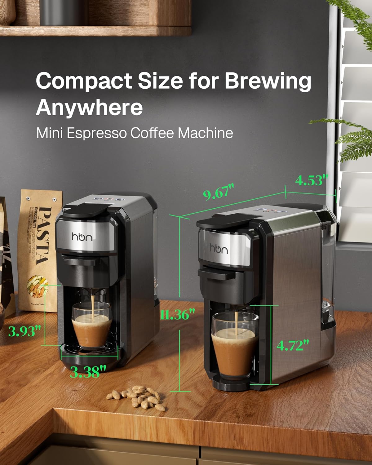 3-in-1 Multi Coffee Maker Single Serve, for K-Cup Pods & Ground Coffee, Programmable One-Touch Brewing Machine, 0.6L Removable Water Tank, 19Bar, Fast Heat, Energy Saving HBN - BN-LINK