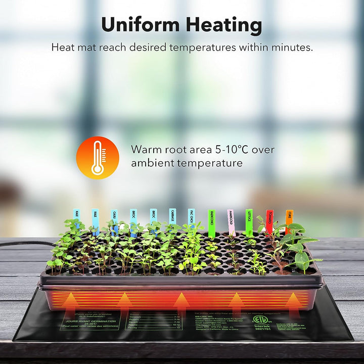 Durable Seedling Heat Mat Warm Hydroponic Heating Pad Waterproof 10" x 20.75" - 4 Pack Bn-link - BN-LINK