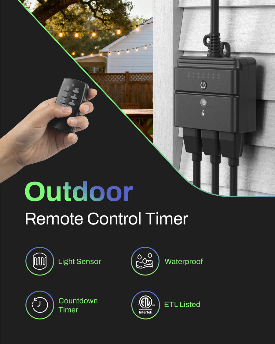 Outdoor Remote Photoelectric Countdown Timer Photocell Light Sensor BN