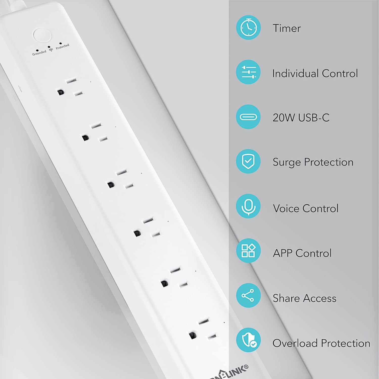 Smart Wifi Power Strip Compatible with Alexa Google Home Surge Protector BN-LINK - BN-LINK