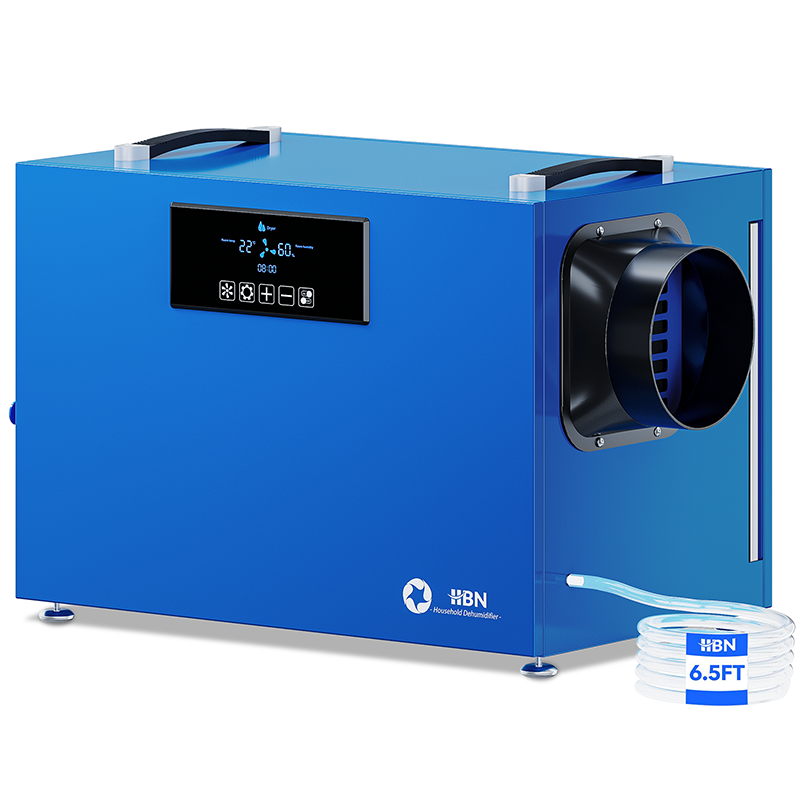 HBN 127 Pints Commercial Dehumidifier for Basement with Pump and Drain hose，Crawl Space Dehumidifier Up to 6000 sq ft,Auto Defrost, Memory Starting