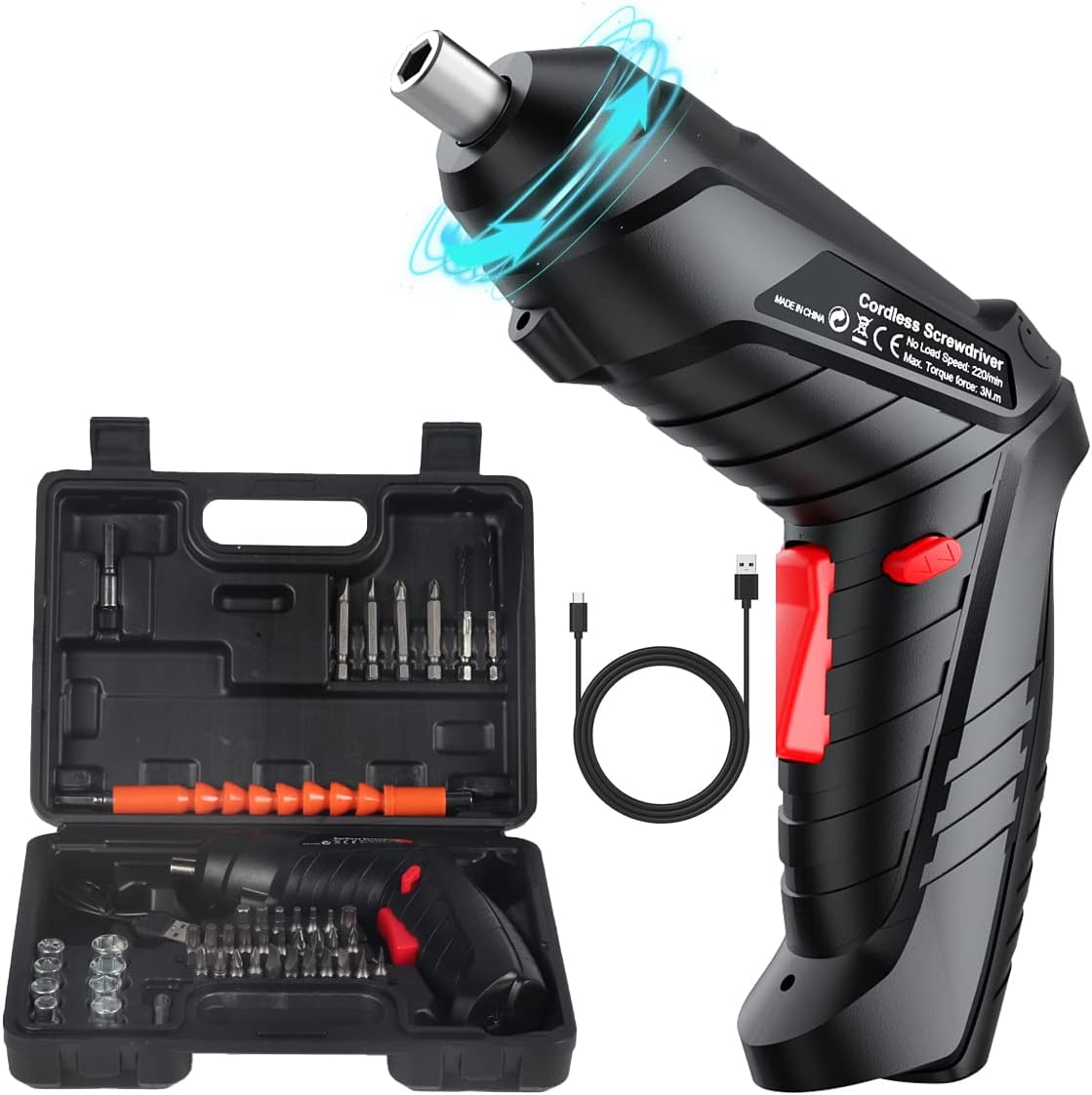 USB Rechargeable Electric Cordless Screwdriver Set Bn-link - BN-LINK