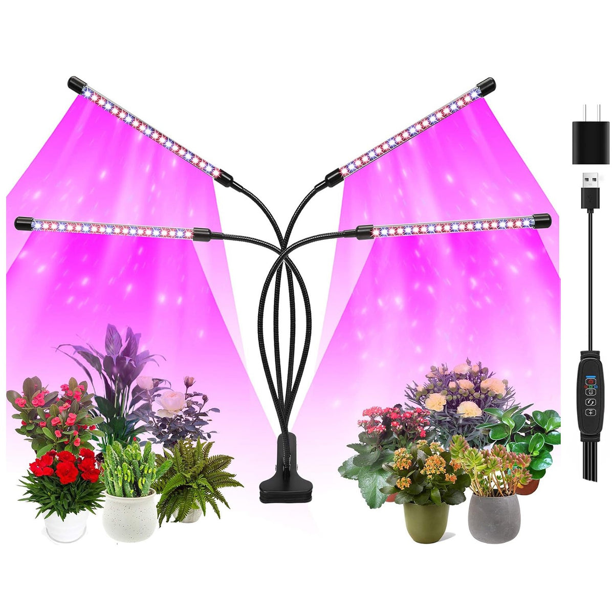 LED Grow Lights for Indoor Plants, Grow Light Full Spectrum Auto ON/Of