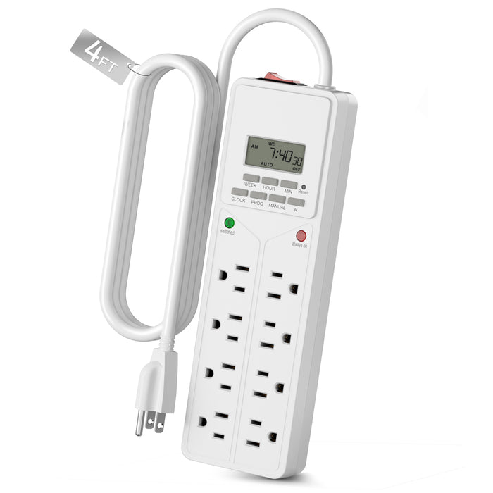 Surge Proctector Timer 8 Outlet Strip Surge Protector with 7-Day Digital Timer BN-LINK