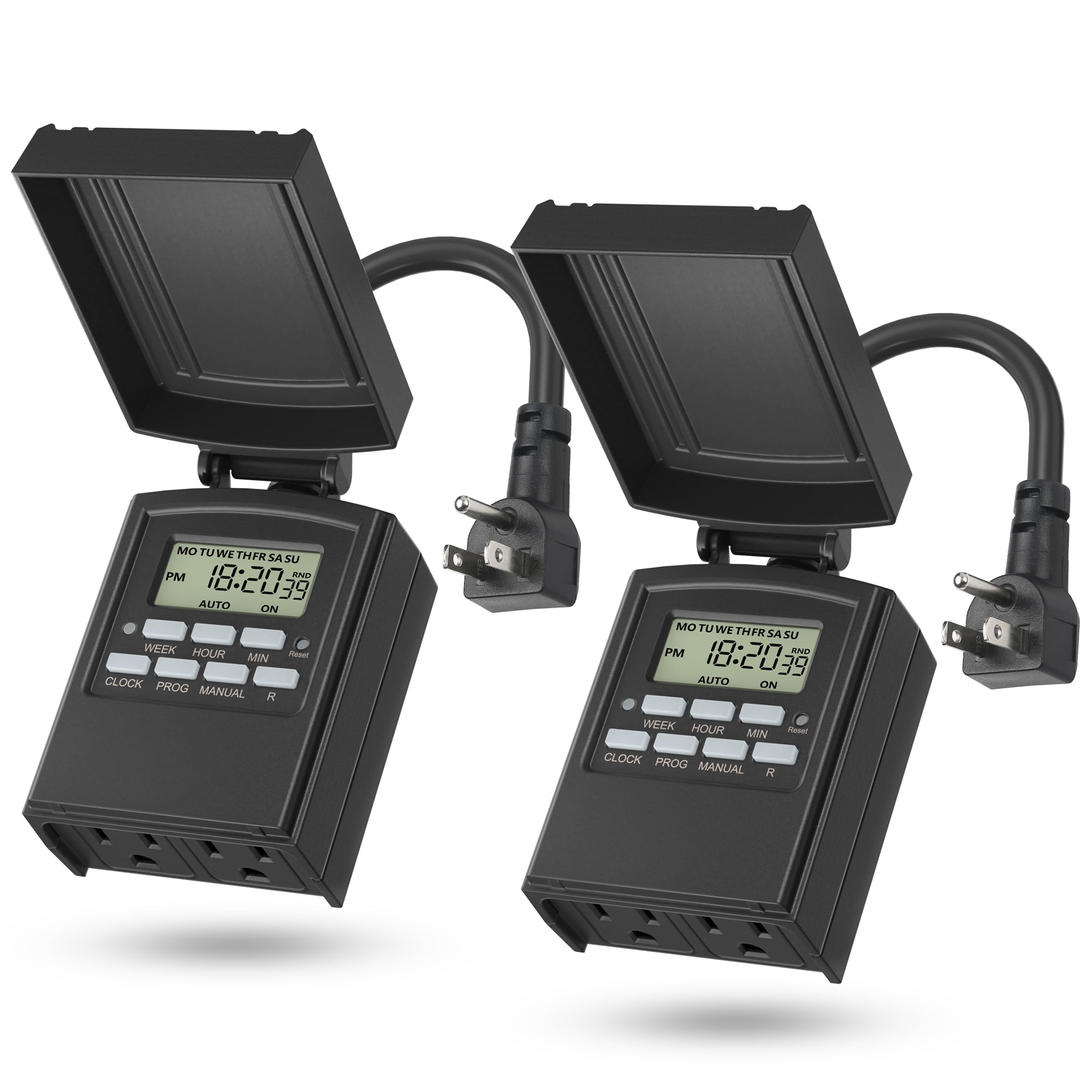 7 Day Outdoor Heavy Duty Digital Programmable Timer Dual Outlet BN-LINK - BN-LINK