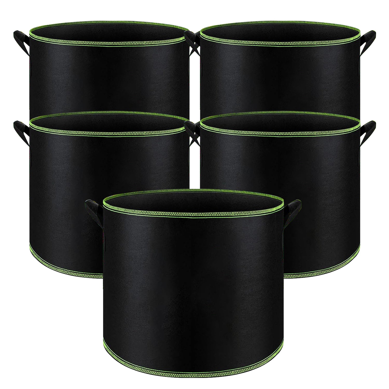 BN-LINK 5-Pack 10 Gallon Grow Bags With Handles – Heavy Duty Nonwoven Fabric Pots