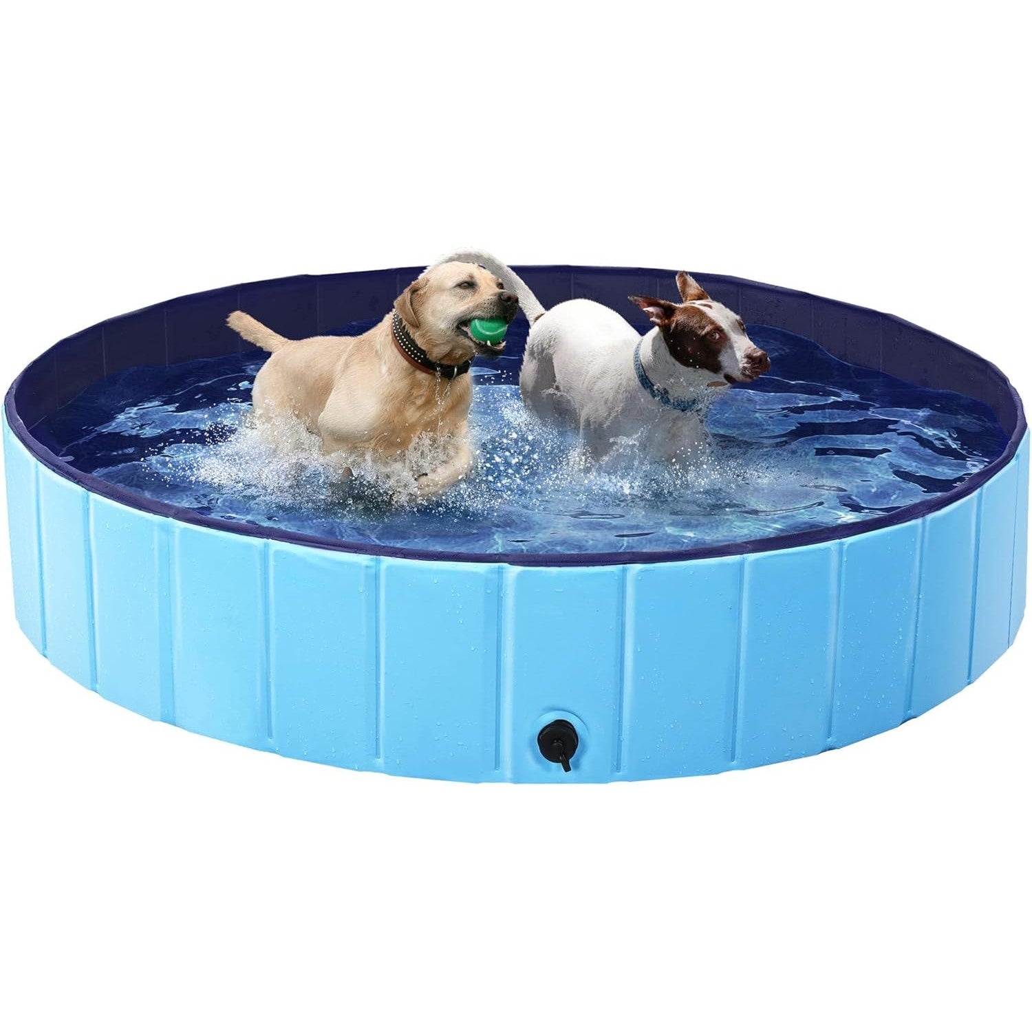 Foldable Dog Pool, PVC Pet Swimming Pool, Portable Dog Pool Bathtub for Pets to Swim and Bath Bn-link