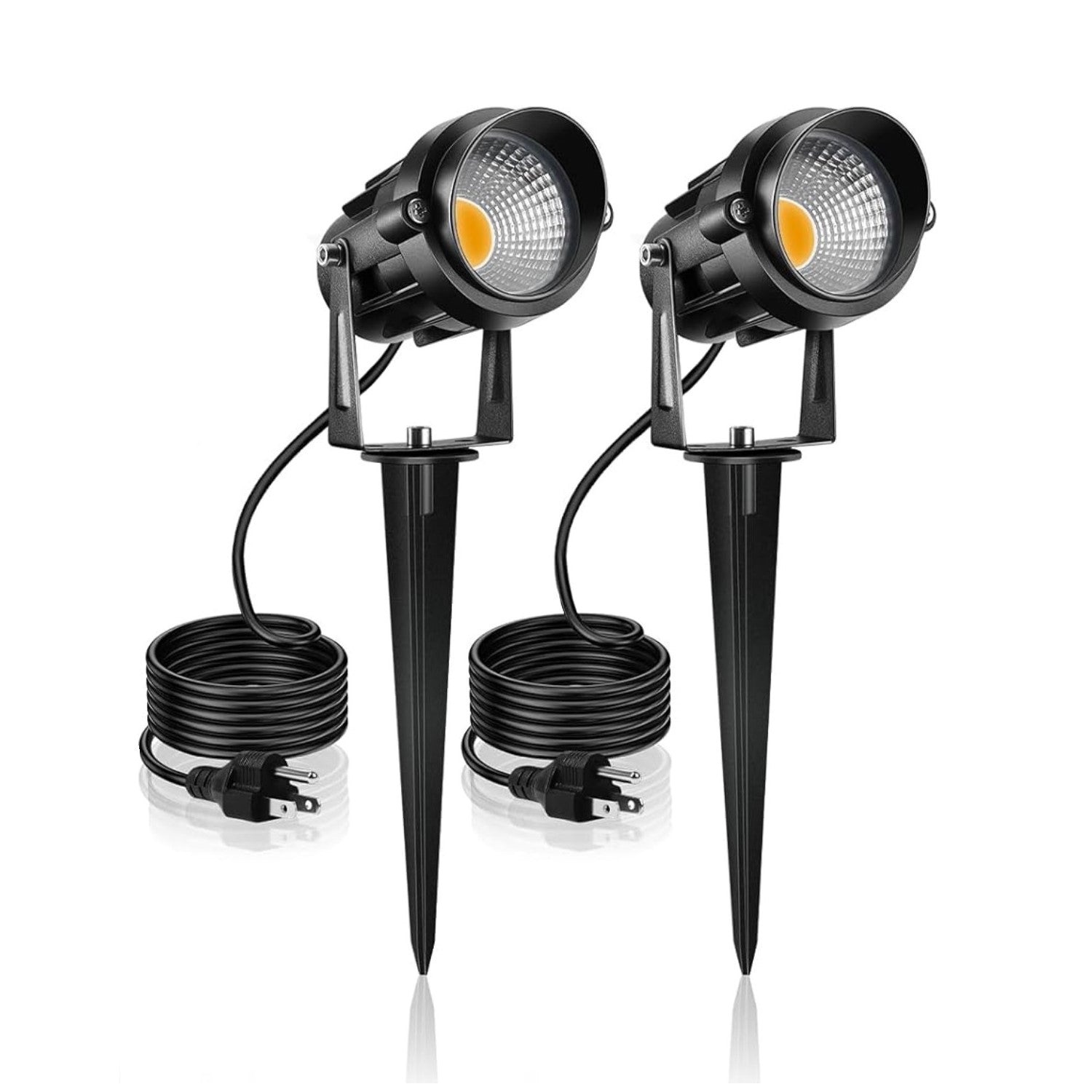 Outdoor Landscape Spotlights, 5W LED Landscape Lights for Yard, IP65 Waterproof Garden Lights, 3000K Warm White, Landscape Lighting for House, Garden, Lawn Decorative (2 Pack) Bn-link