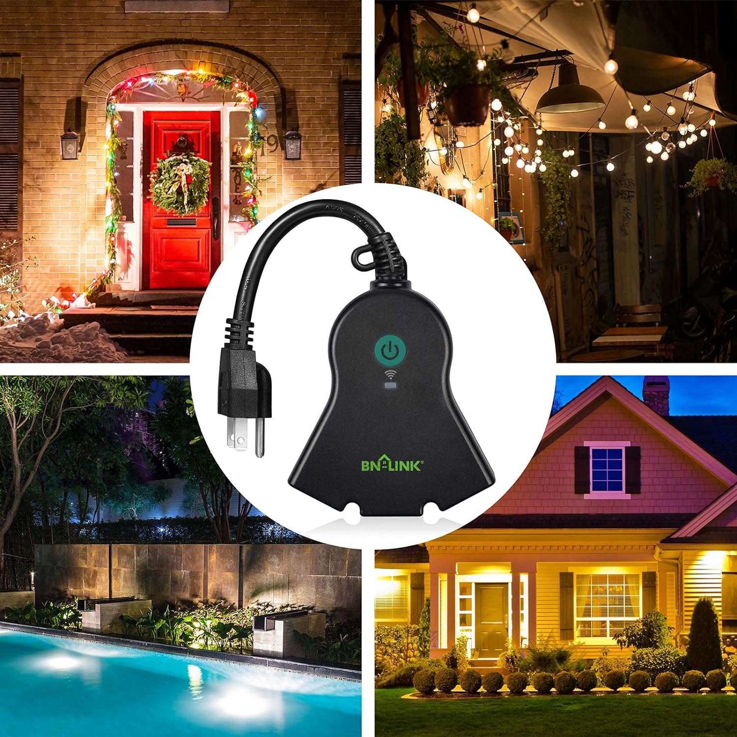 Outdoor Smart Wi-Fi Plug Outlet with 3 Sockets Compatible Function BN-LINK - BN-LINK