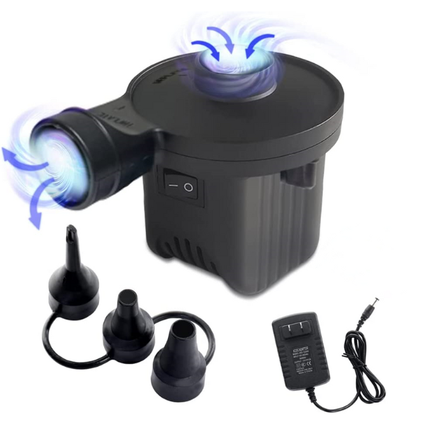 Electric Quick-Fill Air Pump with 3 Nozzles 110V Inflator/Deflator Pum ...