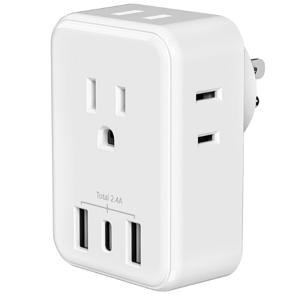 Multi Plug Outlet Extender Wall Charger with 4-Outlet Splitter &3 USB Ports(1 USB C Ports) Bn-link - BN-LINK