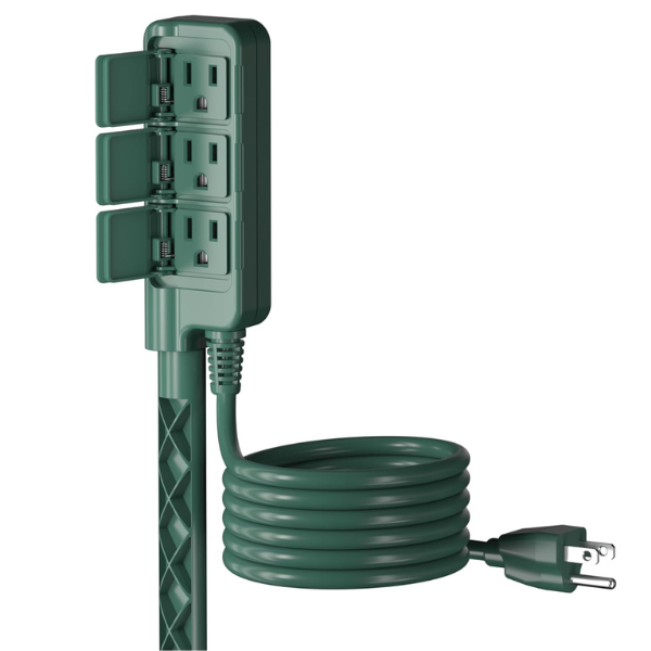 Outdoor Power Stake Waterproof Long Outdoor Extension Cord with 3 Grouded Outlets HBN - BN-LINK